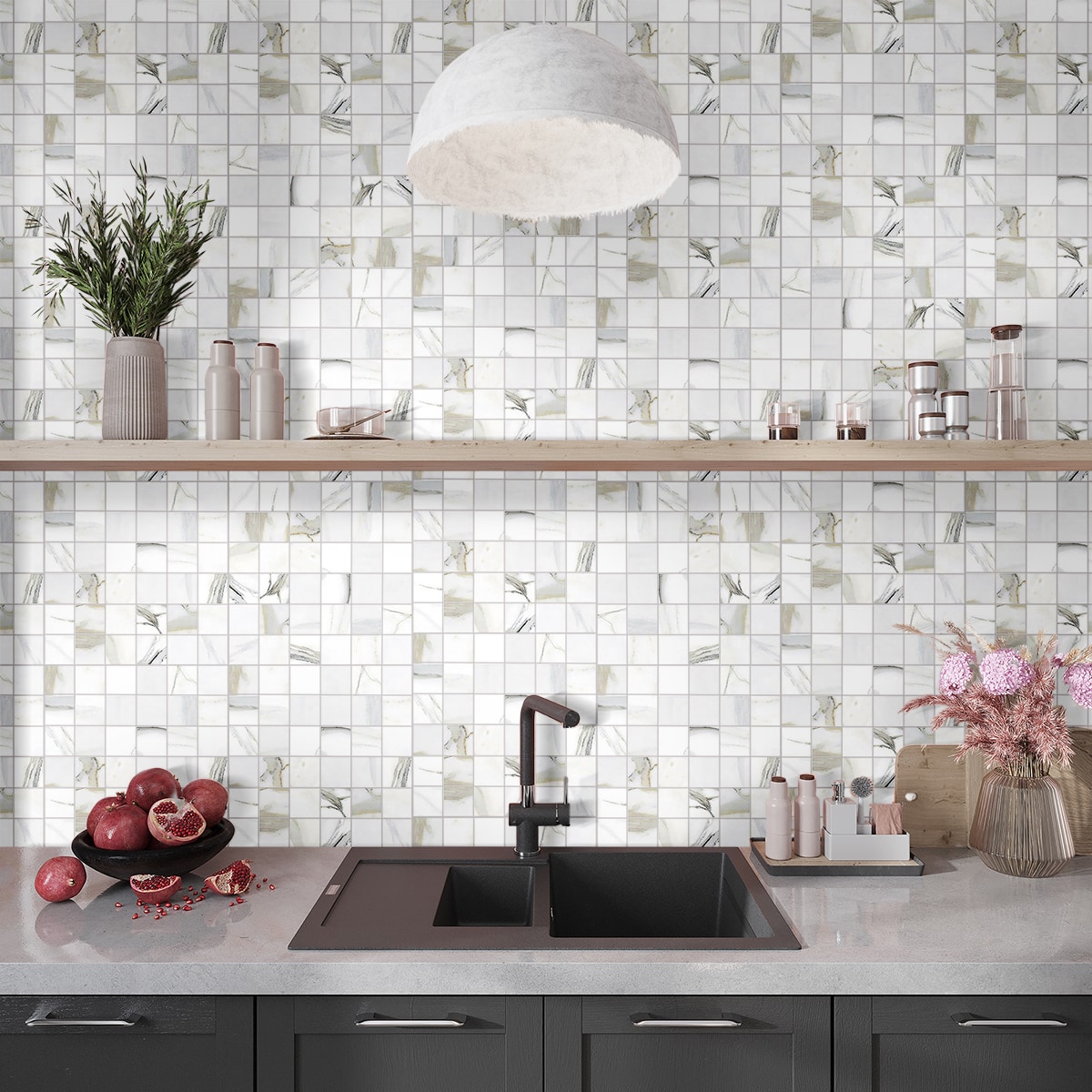 Splendor Matte White Porcelain Mosaic Tile Sheet