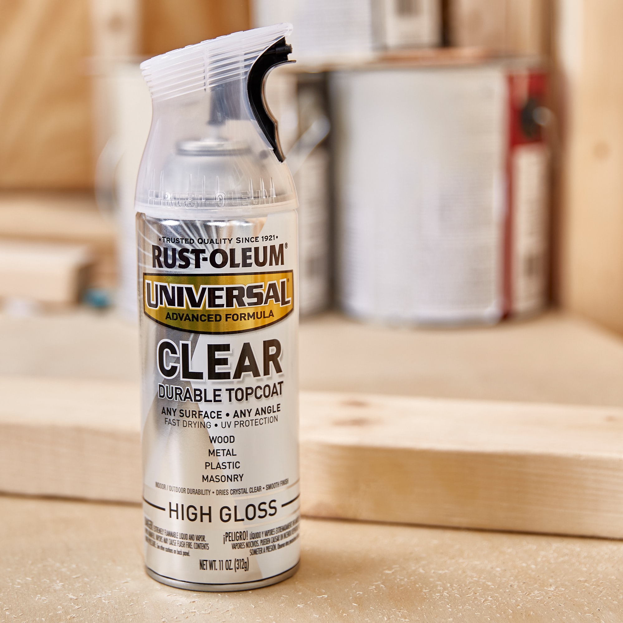 Clear, Rust-Oleum Stops Rust Advanced Gloss Spray Paint, 12 oz 
