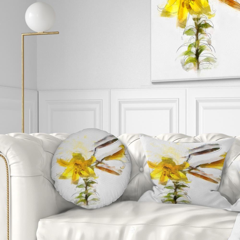 Designart CU13657-12-20 12-in x 20-in Yellow Indoor Decorative Pillow
