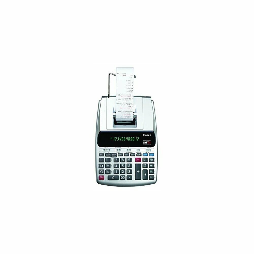 Canon SPRCH63617  CNMMP25DV3 Desktop Printing Calculator 12 Digit with Currency Conversion, Clock and Calendar