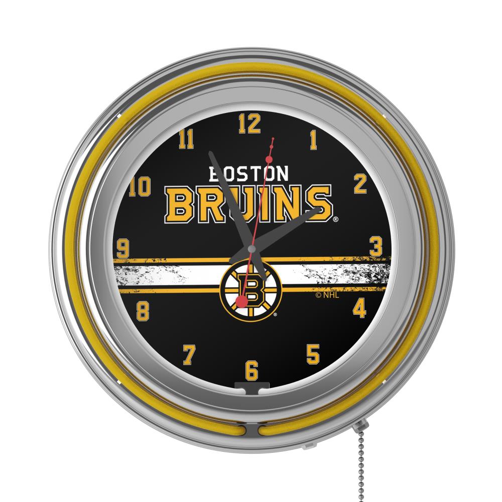 Trademark Gameroom Boston Bruins Clocks Analog Round Wall Modern in the ...