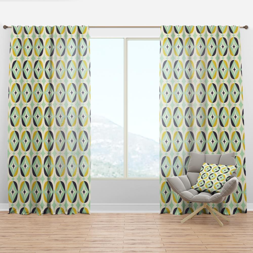 Designart 95-in Gold Room Darkening Thermal Lined Rod Pocket Single Curtain  Panel