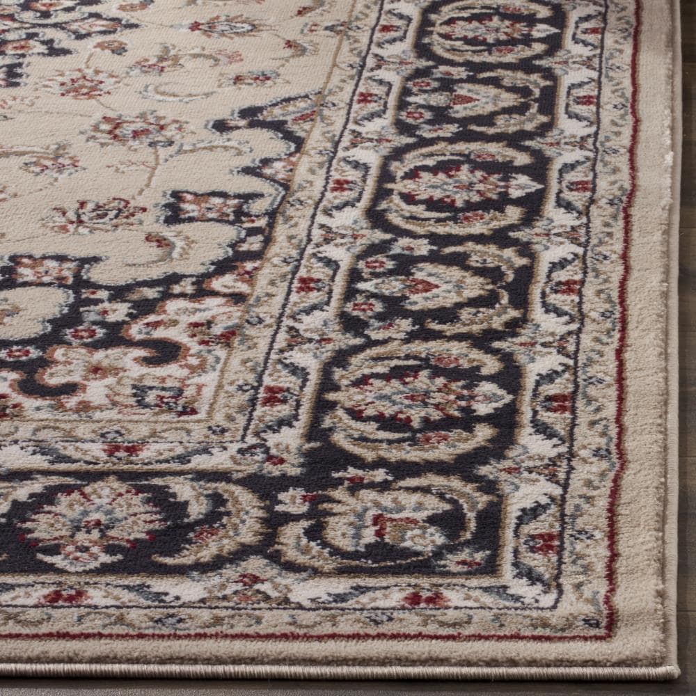 Lyndhurst 6' x 9' Cream and Anthracite Synthetic Area Rug