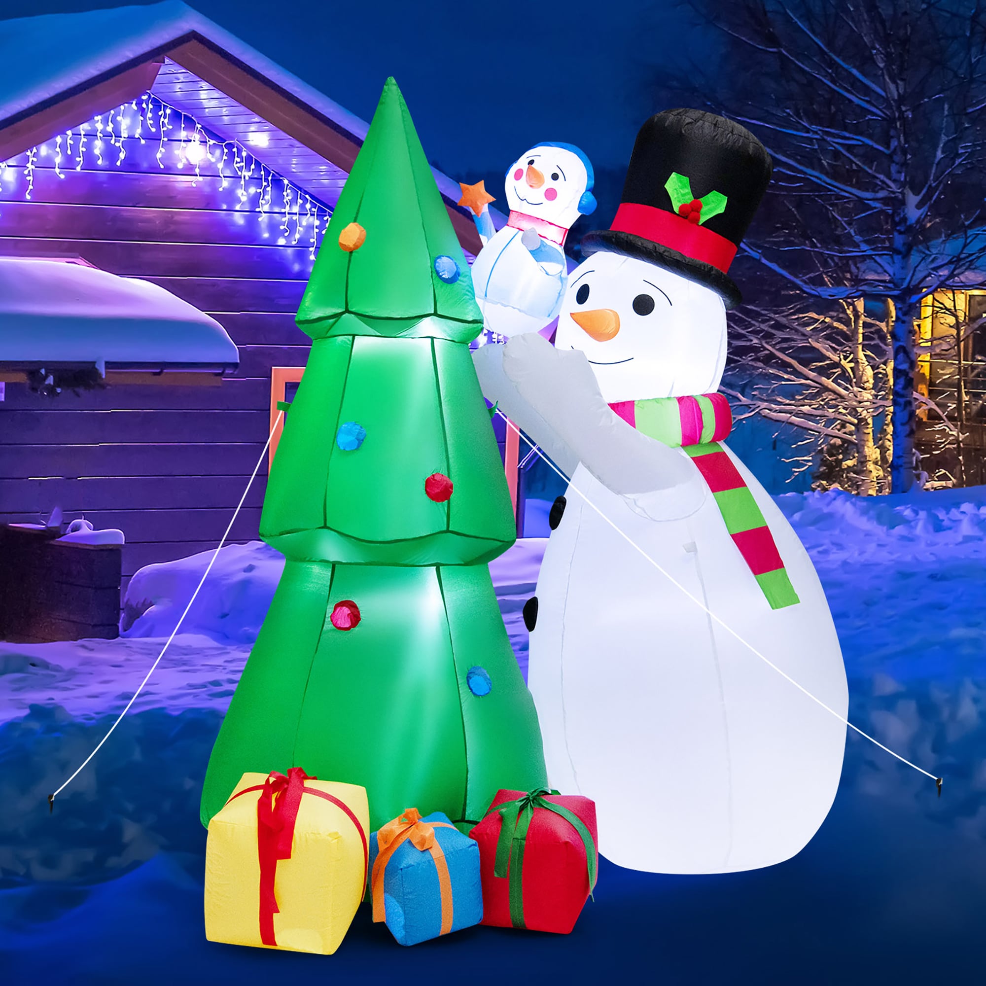 Costway LWS00691 6-Feet Lighted Snowman Christmas Inflatable