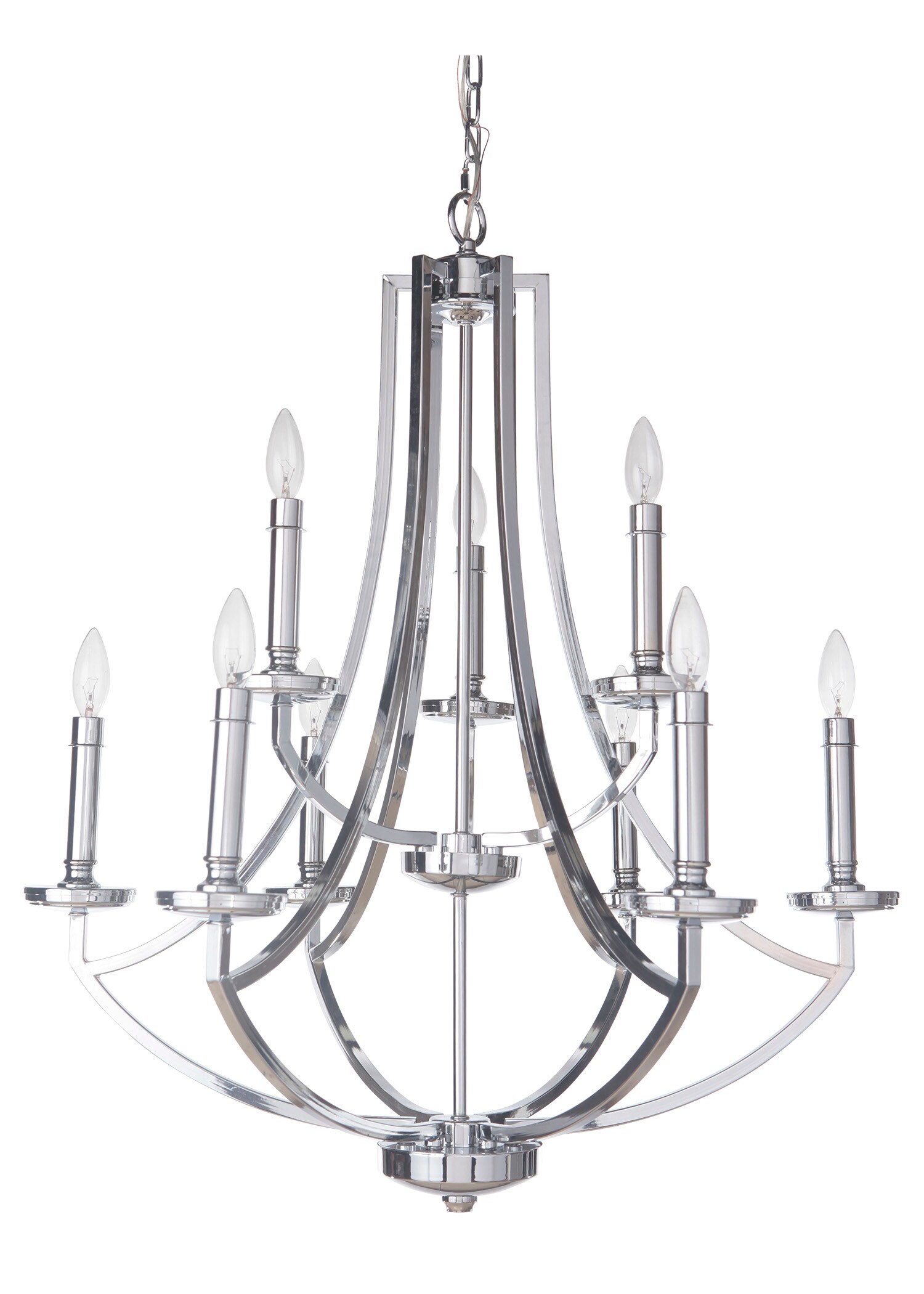 Craftmade 40029-CH Hayden 9-Light Chrome Transitional Dry Rated Chandelier