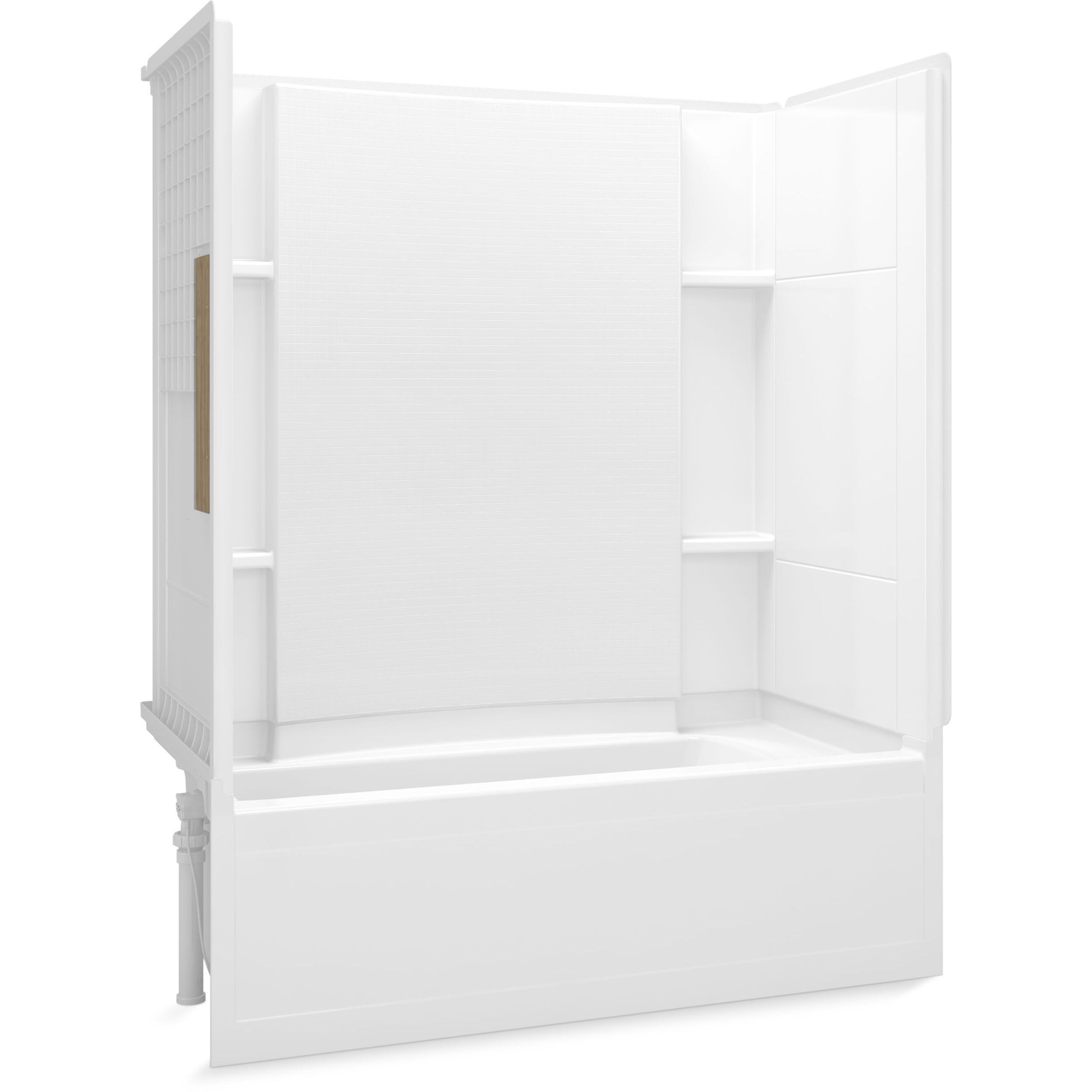 Sterling 71150116-0 Accord 32-Inches W x 60-Inches L x 75.5-Inches H White 4 -Piece Bathtub Shower Combination Kit (Left Drain) with Tub and Wall Included