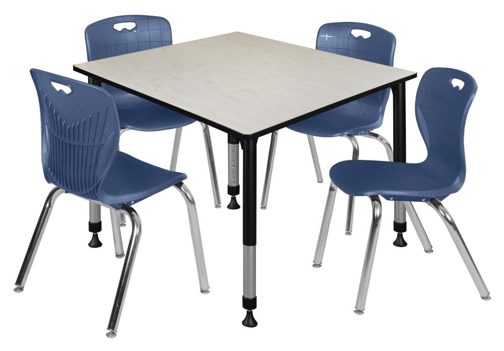 Regency TB4848PLAPBK40NV Classroom Tables Off-White 4-Person Training Table (48-in W x 34-in H)