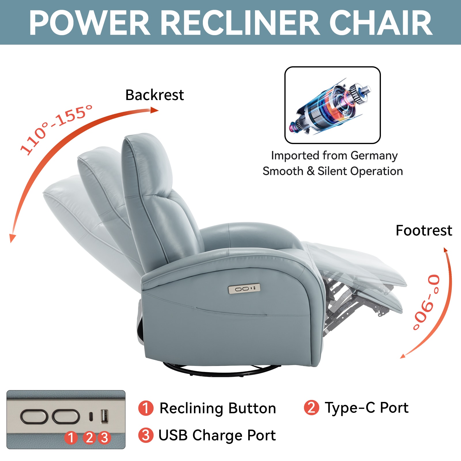 Boyel Living BL-CM807BL recliners - View #7