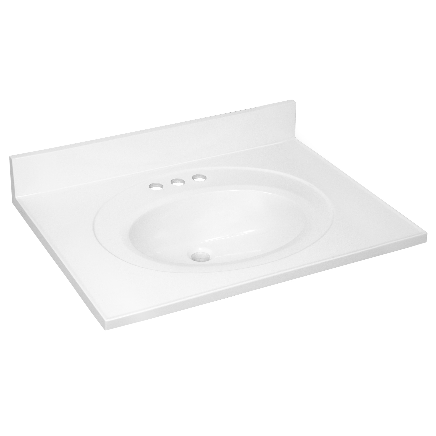 Design House 552034 Solid White Cultured Marble Top 30-in x 22-in Solid White Cultured Marble Single Sink 4-in Centerset Faucet Mount Bathroom Vanity Top