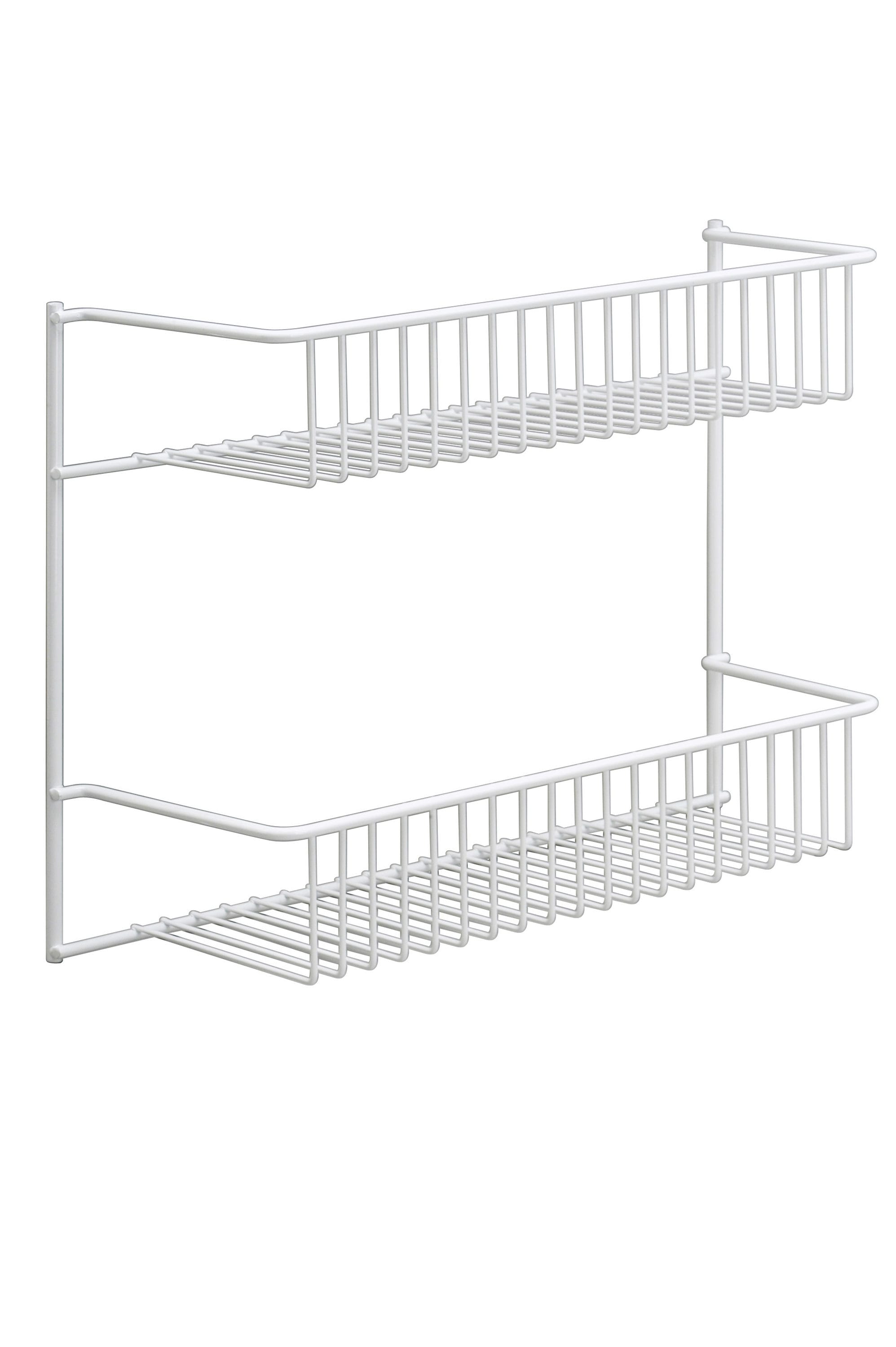Style Selections 13.58-in W x 6.1-in H 1-Tier Freestanding Metal Plate Rack in White | 45986EHLLG