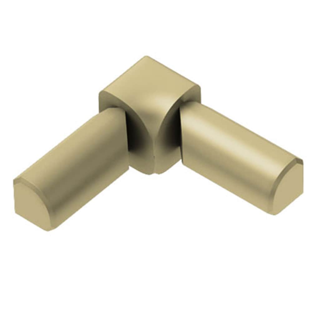 Schluter Systems I2L/RO125AM Rondec 0.5-in W x 1-in L Satin brass anodized aluminum Aluminum Inside corner Tile Edge Trim