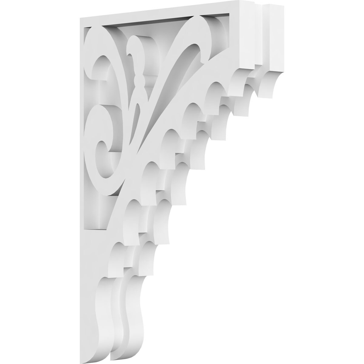 Ekena Millwork CORP01X06X10GE 1.875-in x 6-in x 10-in Genova Unfinished White PVC Paintable Corbel