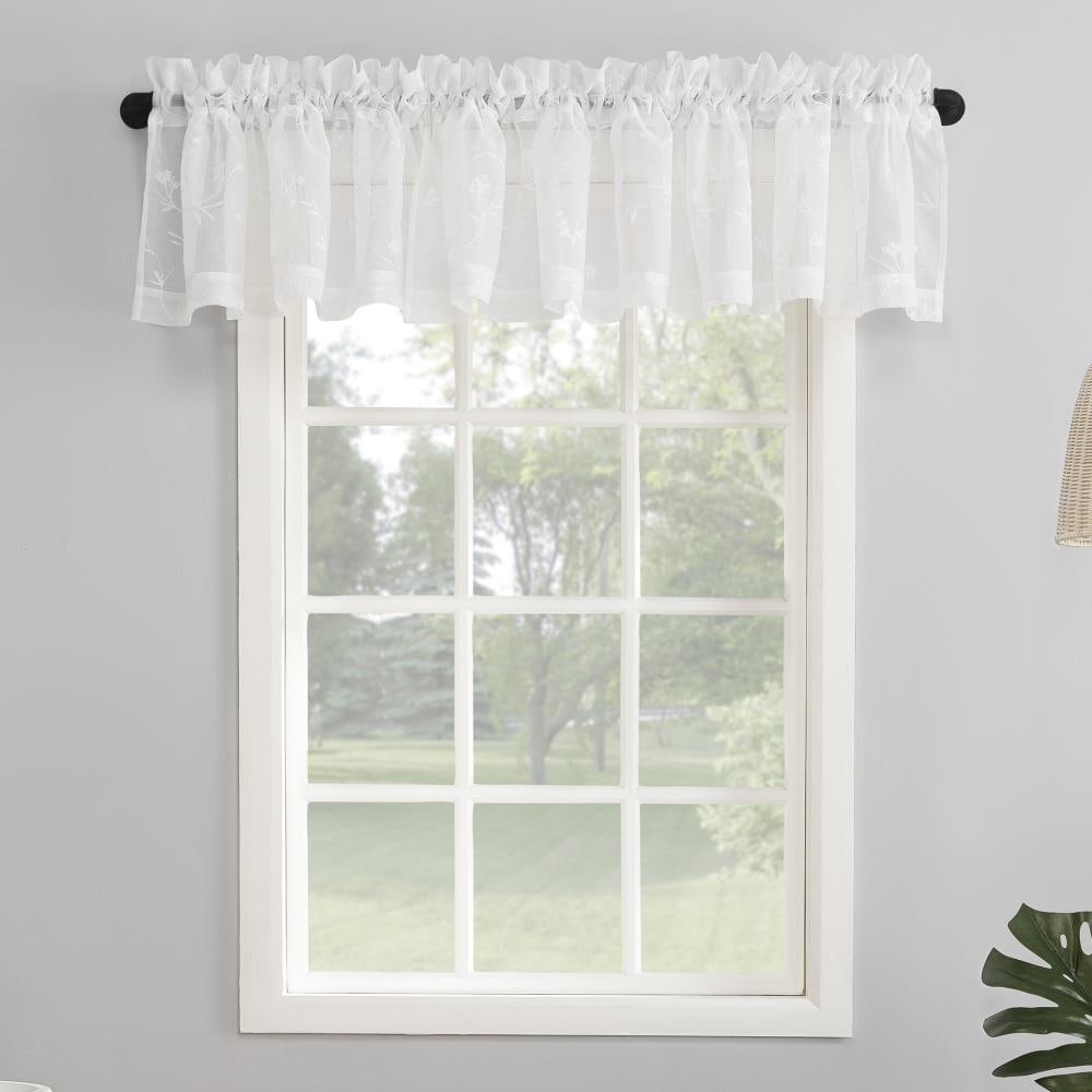 No. 918 56506 17-Inches Ivory Floral Sheer Rod pocket Single curtain panel