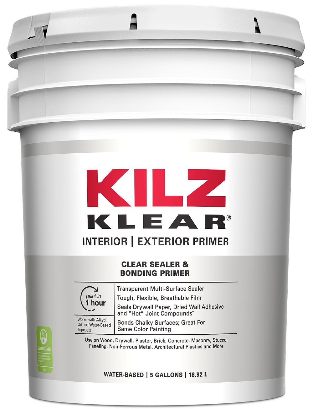 KILZ L220105 Klear Interior/Exterior Multi-purpose Water-based Wall and Ceiling Primer ( 5-gallon )