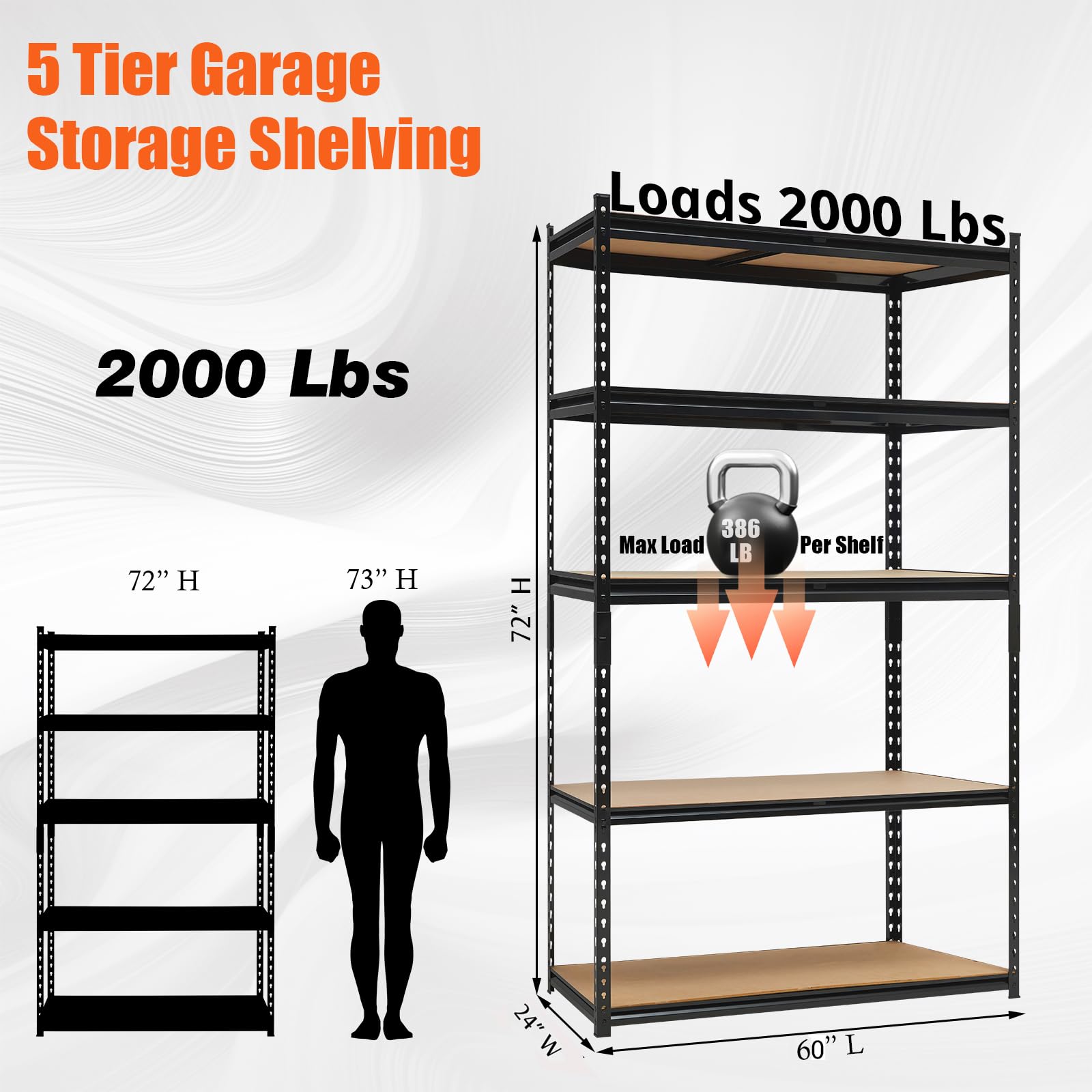 Garvee LYU01PPG-3469RWKM Free-Standing-Shelving - View #3