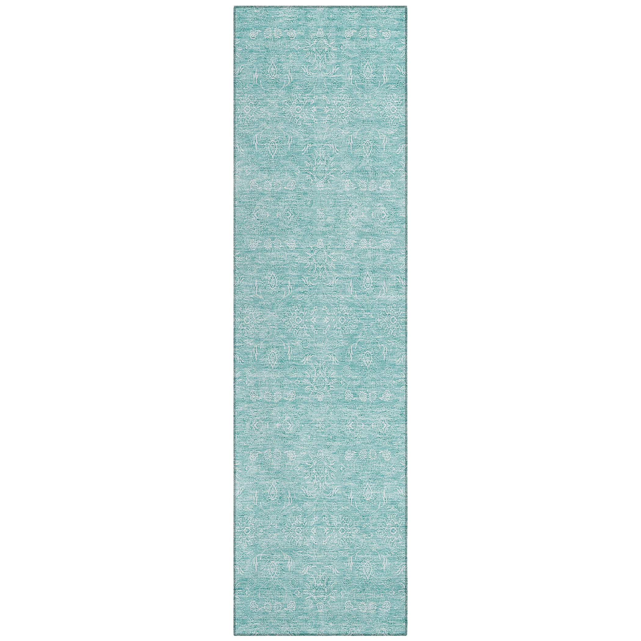 Addison Rugs ACN703AQ2X8 Chantille ACN703AQ 2 x 7 (ft) Polyester Aqua Rectangular Indoor/Outdoor Geometric Machine washable Area rug
