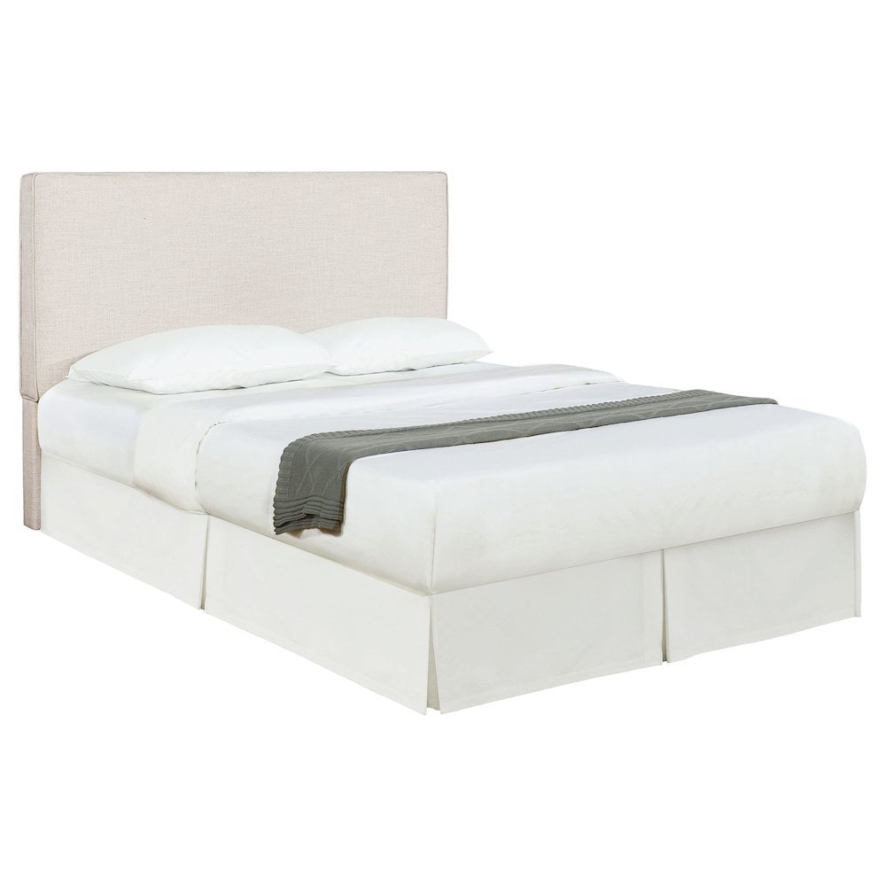 FurniFact - Beige Upholstered Bed Headboard Elegant Queen Headboard 64.5 Inch Wide