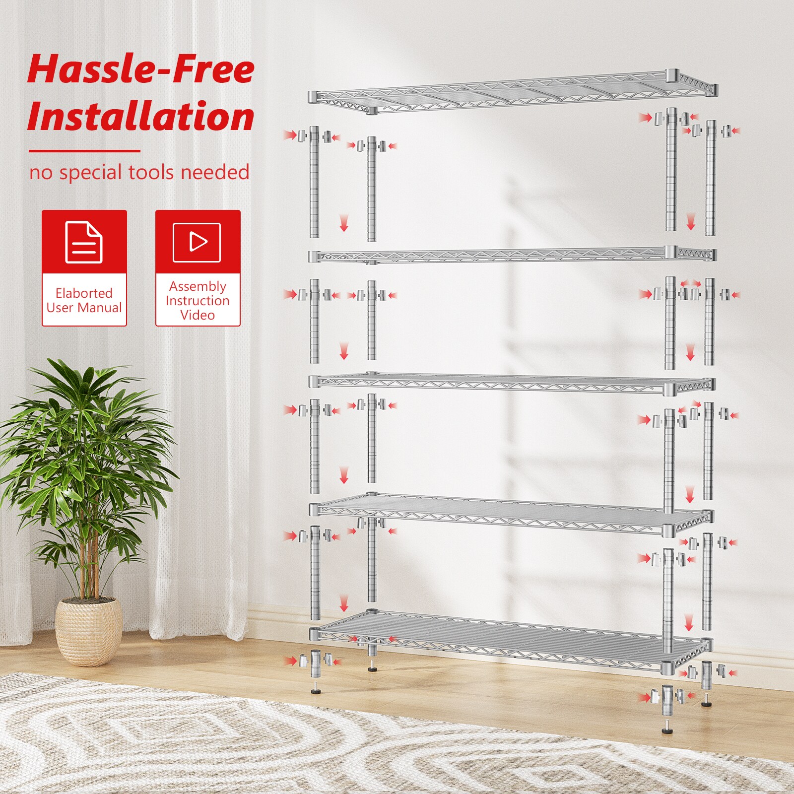 LOVMOR CHROME-36HAGW-PLR Free-Standing-Shelving - View #7