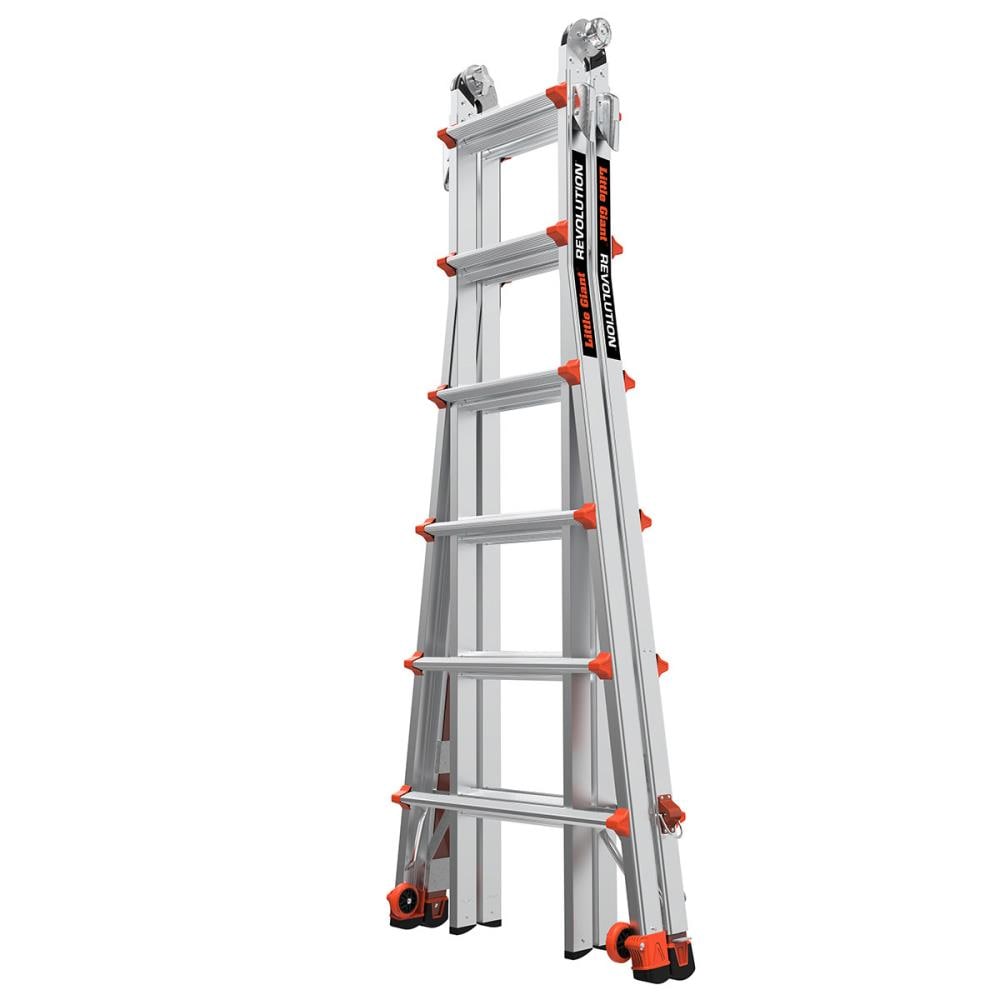 Little Giant Ladders Revolution M26 with Leg Leveler Aluminum 25.5-ft ...