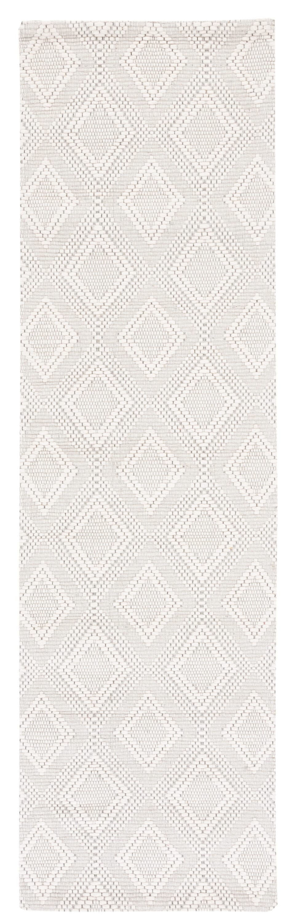 Marbella Ivory Flat Woven Wool Runner Rug, 2'3" x 8'