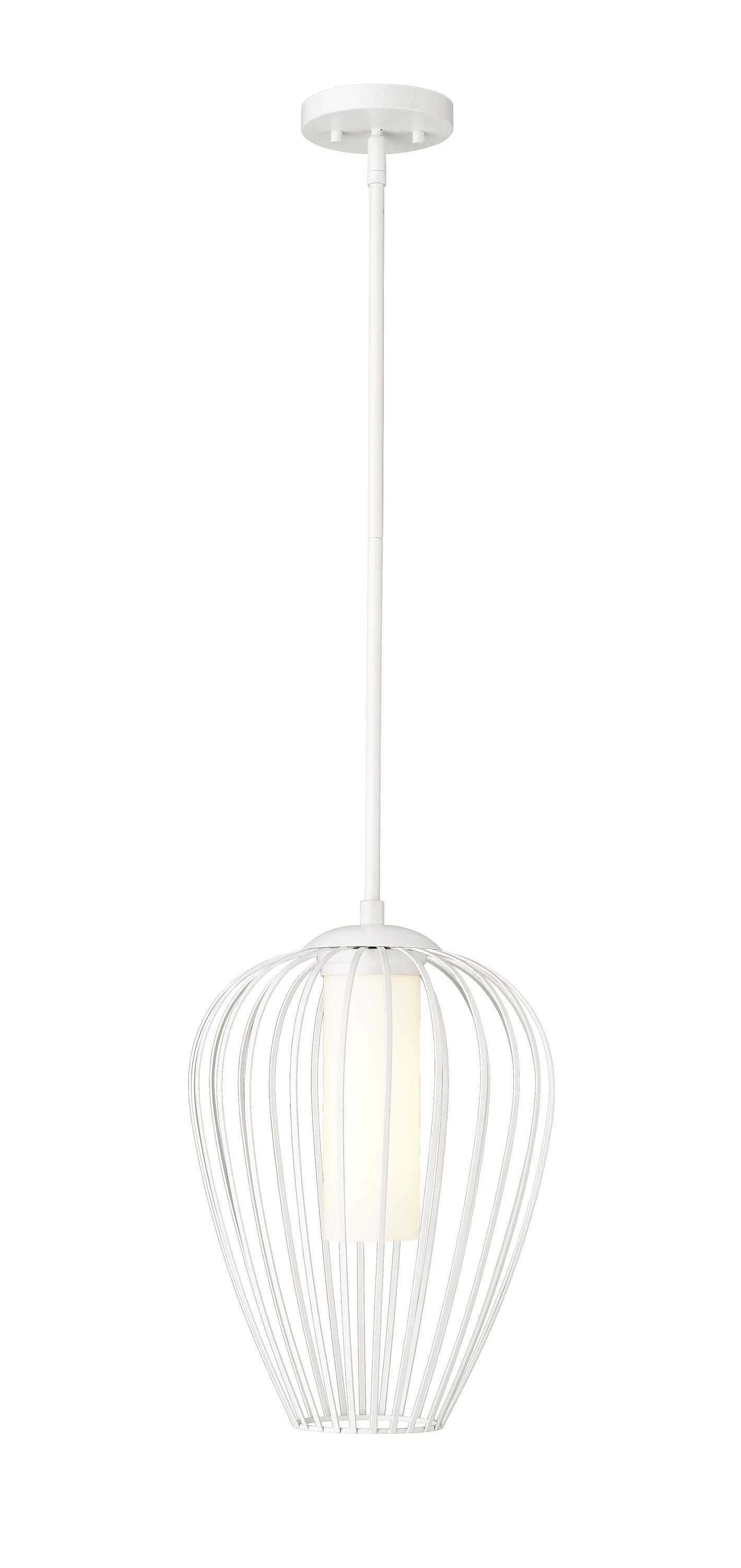 Z-Lite 7507-12TW Savanti 1 -Light Textured White Modern/contemporary Opal glass Bell Medium Hanging Pendant light
