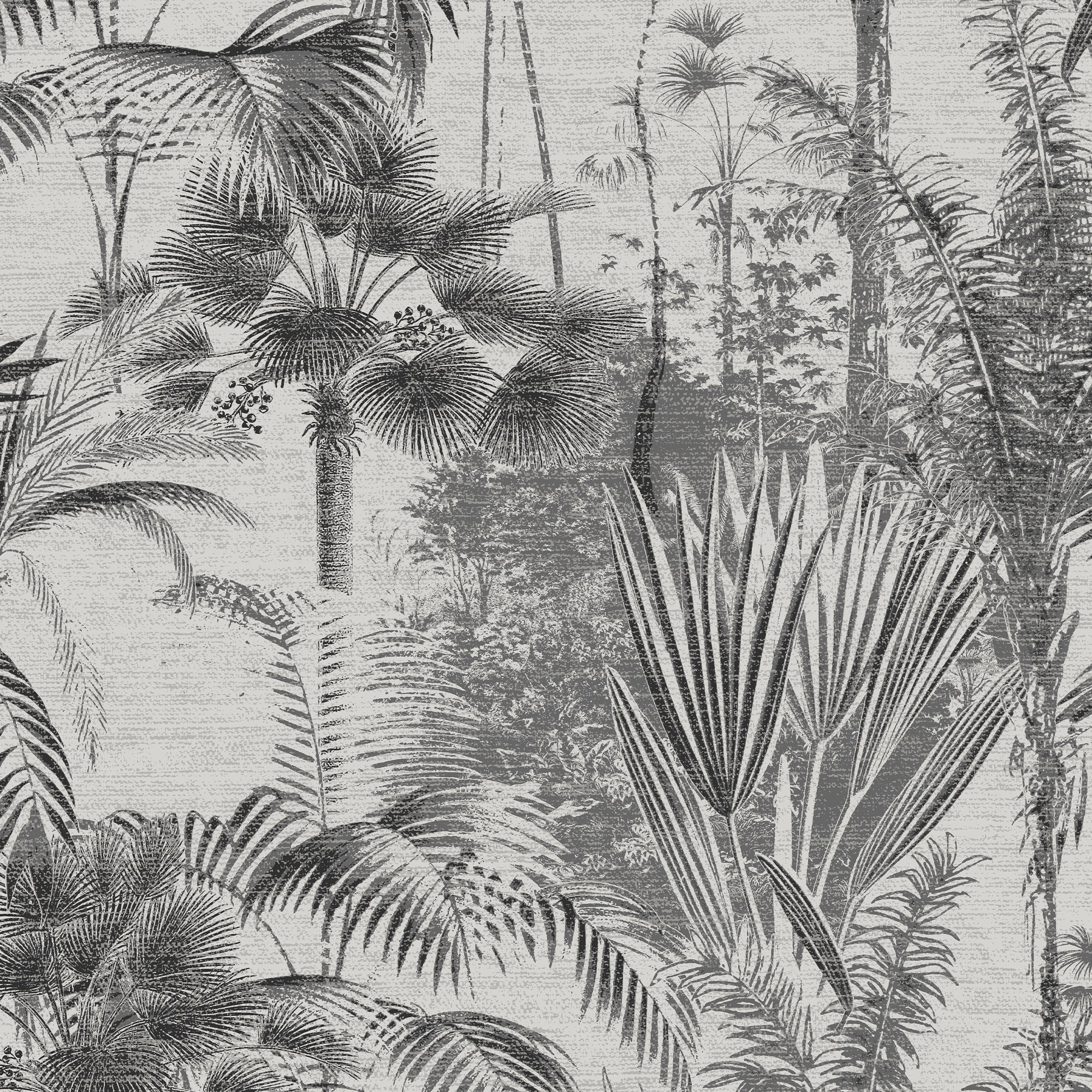 Sublime Black and Gray Non-Woven Jungle Texture Wallpaper