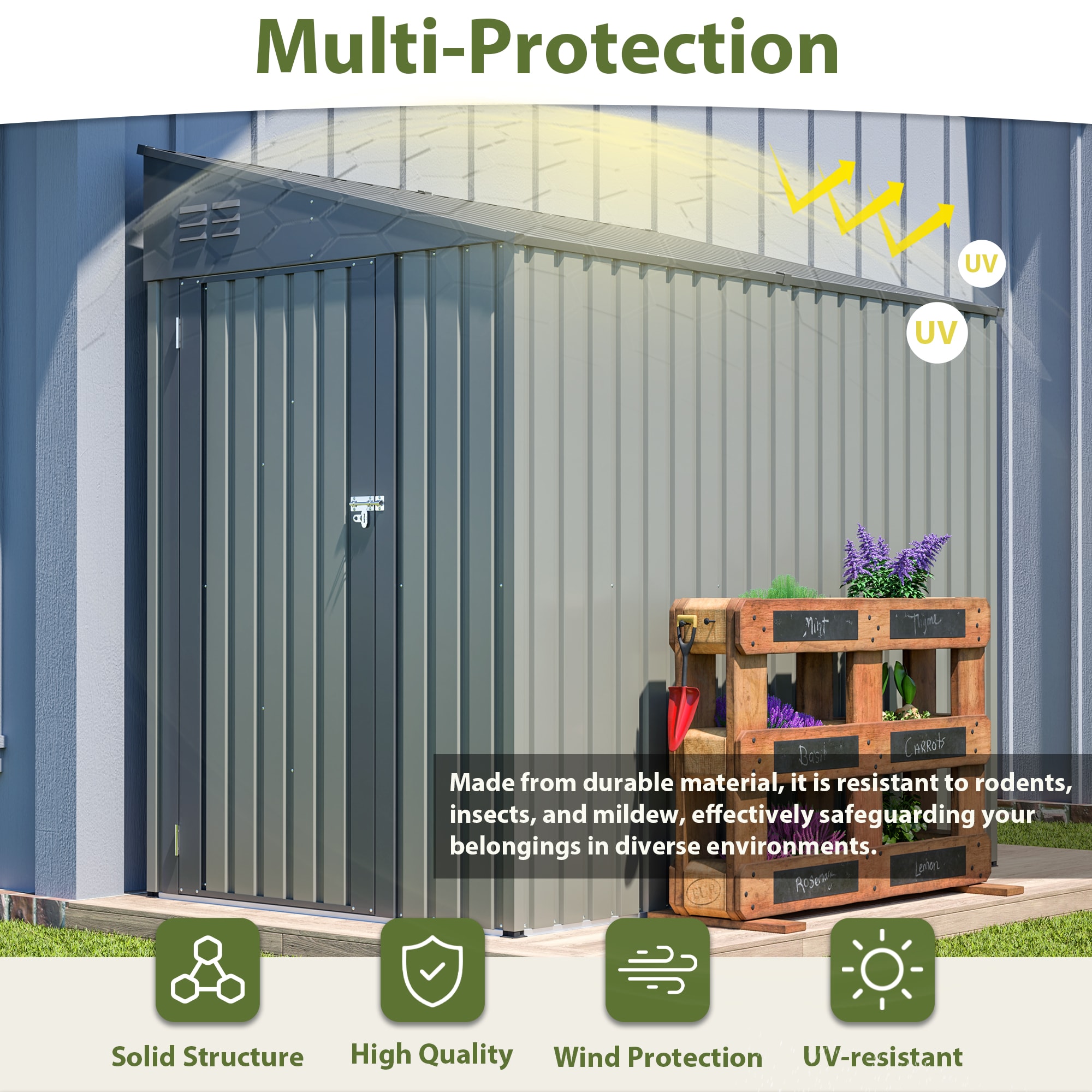 Kahomvis CX-2QP211-08 Metal-Storage-Buildings-Sheds - View #5