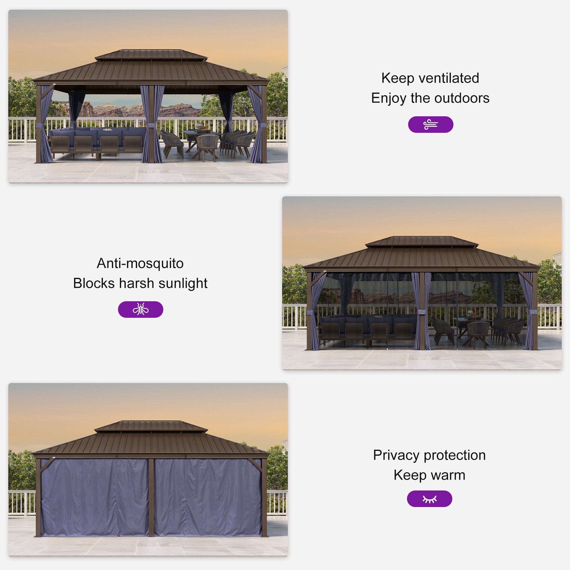 PURPLE LEAF LSMHS1420NB Wood-Resin-Gazebos - View #7