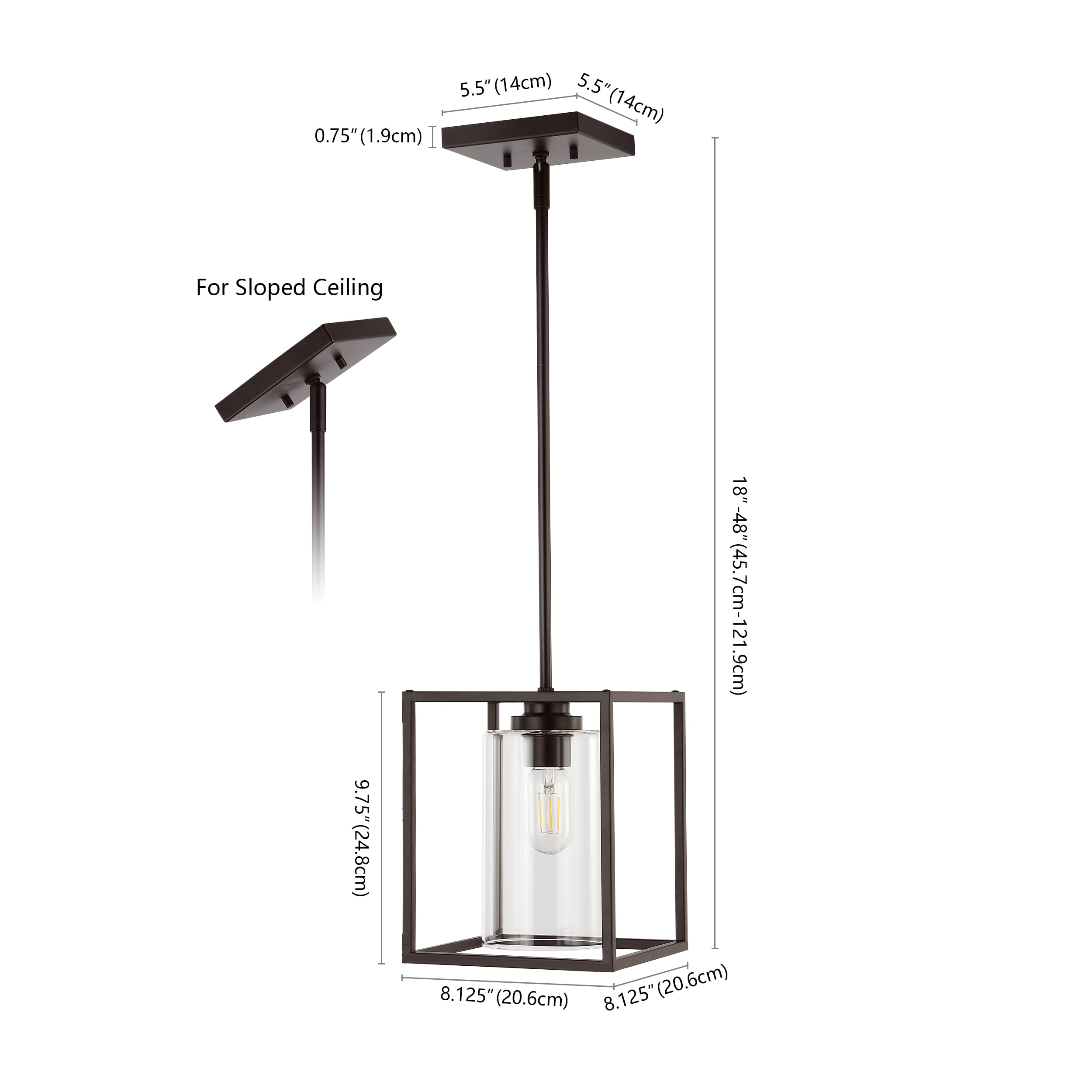 Quinn Industrial Rustic 8.13" Mini LED Pendant in Oil-Rubbed Bronze with Clear Glass