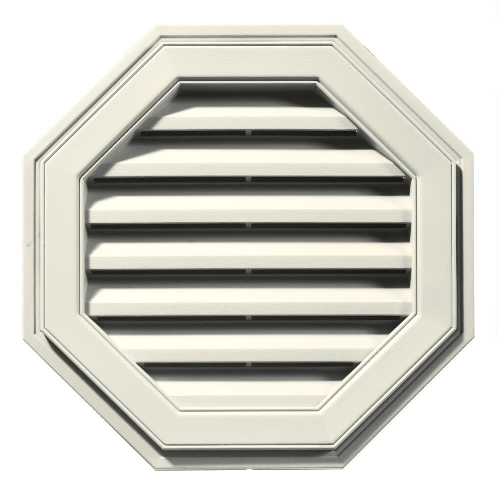 Builders Edge 120012222034 22-in x 22-in Parchment Octagon Vinyl Gable Louver Vent