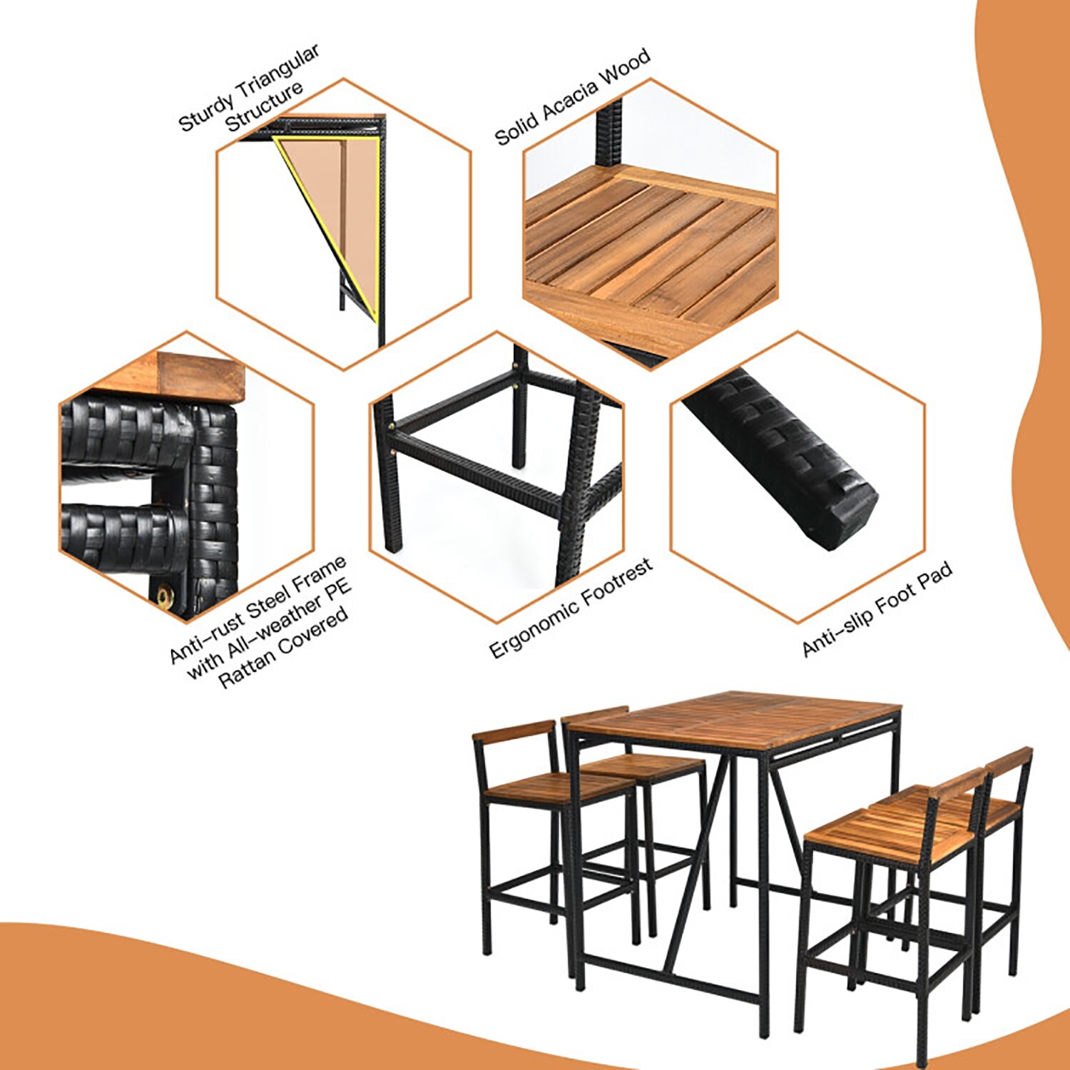 GZMR GZ-W1093BL Patio-Dining-Sets - View #6