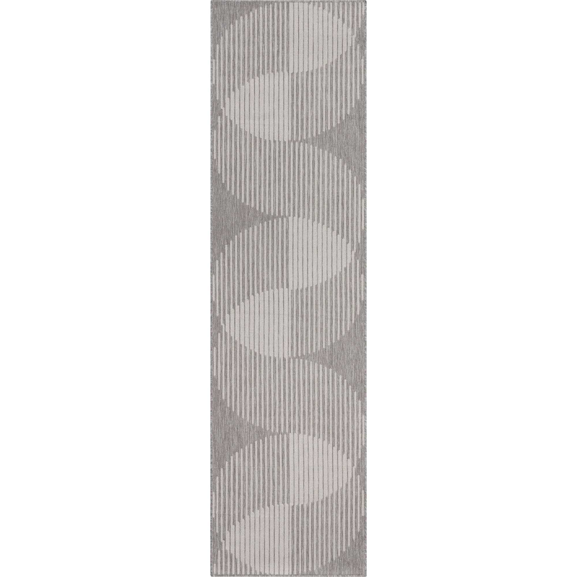 Well Woven 2 X 9 (ft) Kilim Ivory Grey Indoor/Outdoor Stripe Mid ...