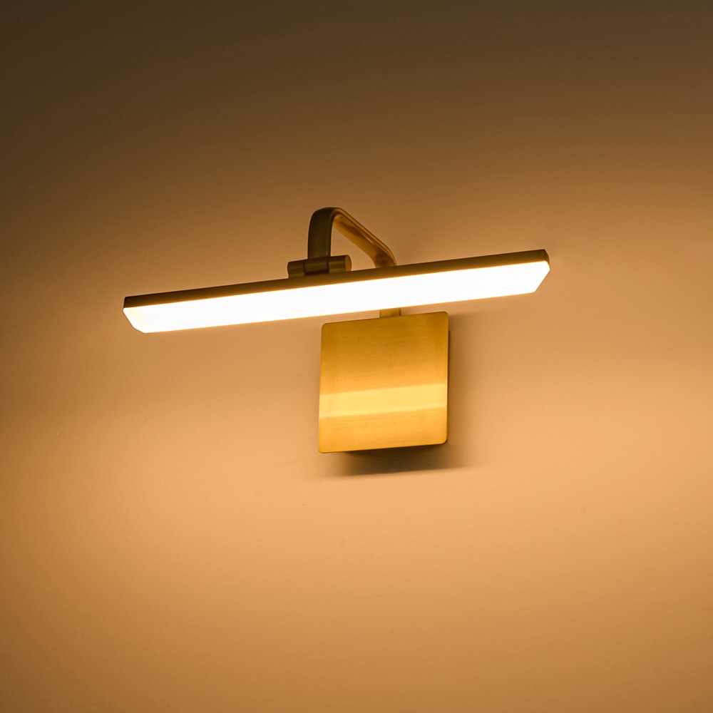 Zicbol 14.96-in W 1 -Light Brushed Gold Hardwired Damp rated Wall Sconce