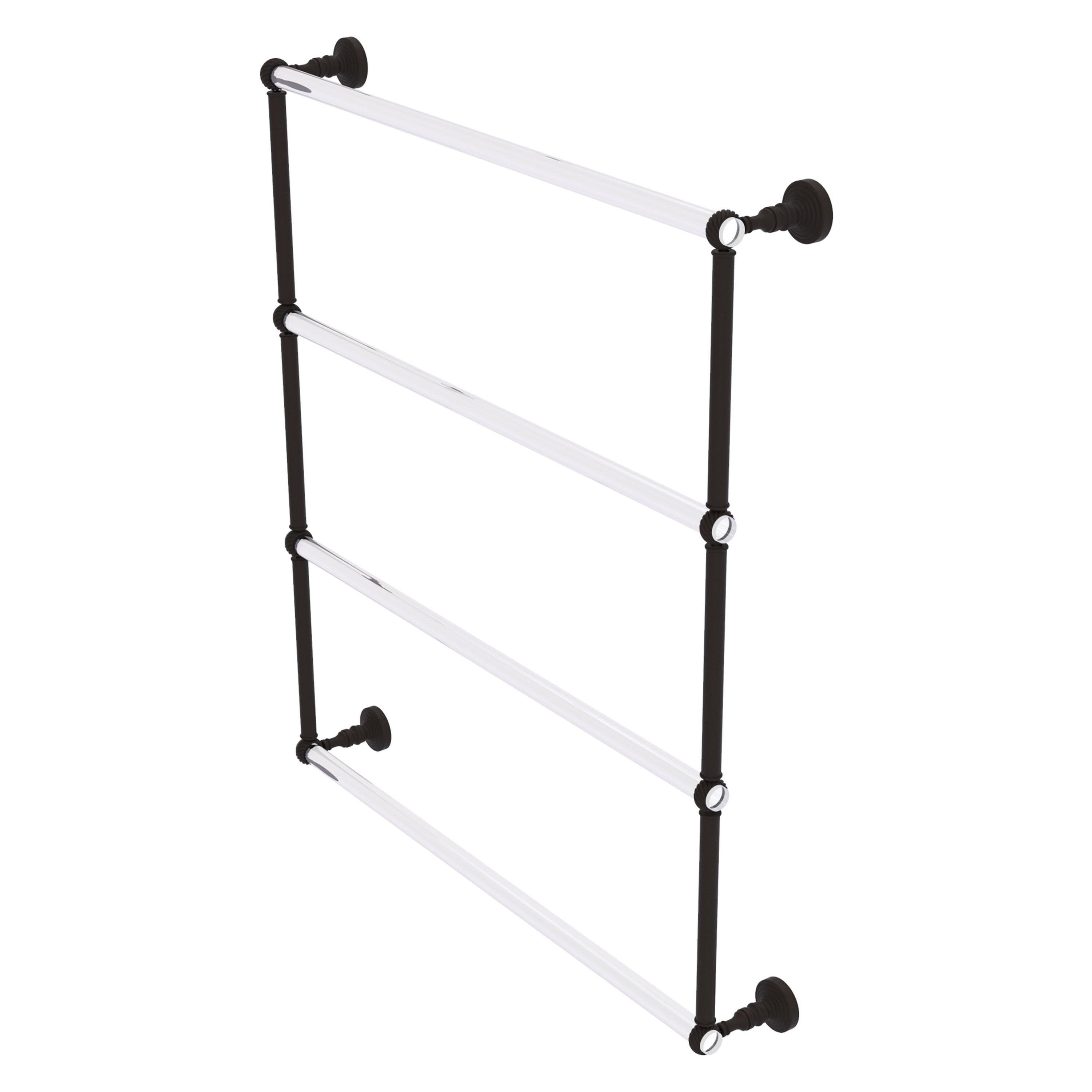 Allied Brass PG-28T-30-ORB Pacific Grove 30-in double Oil Rubbed Bronze Wall mount 4-tier Towel Bar
