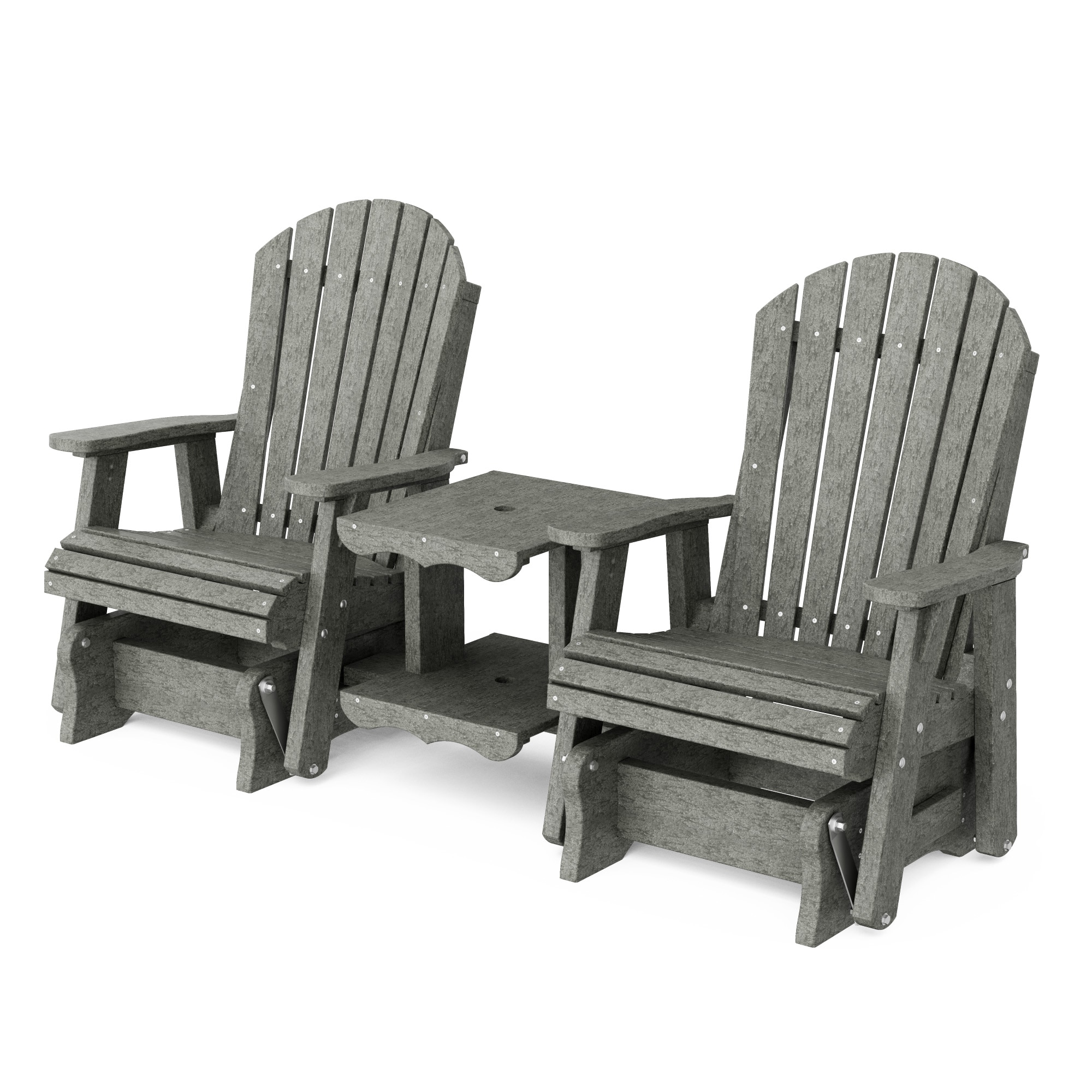 Wildridge LCC-108-DG Heritage Rock-A-Tee 2 -person Dark Gray HDPE Outdoor Glider