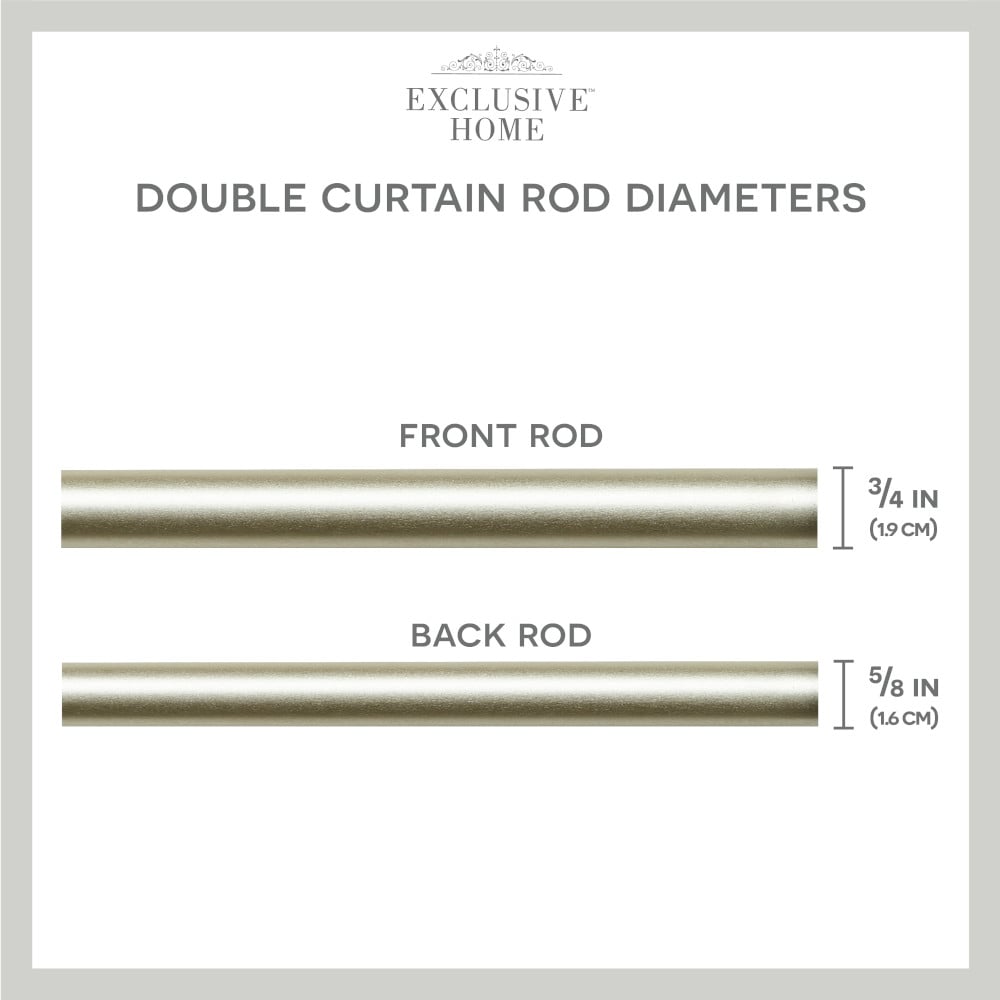 Matte Silver Adjustable Double Curtain Rod, 52"-72"