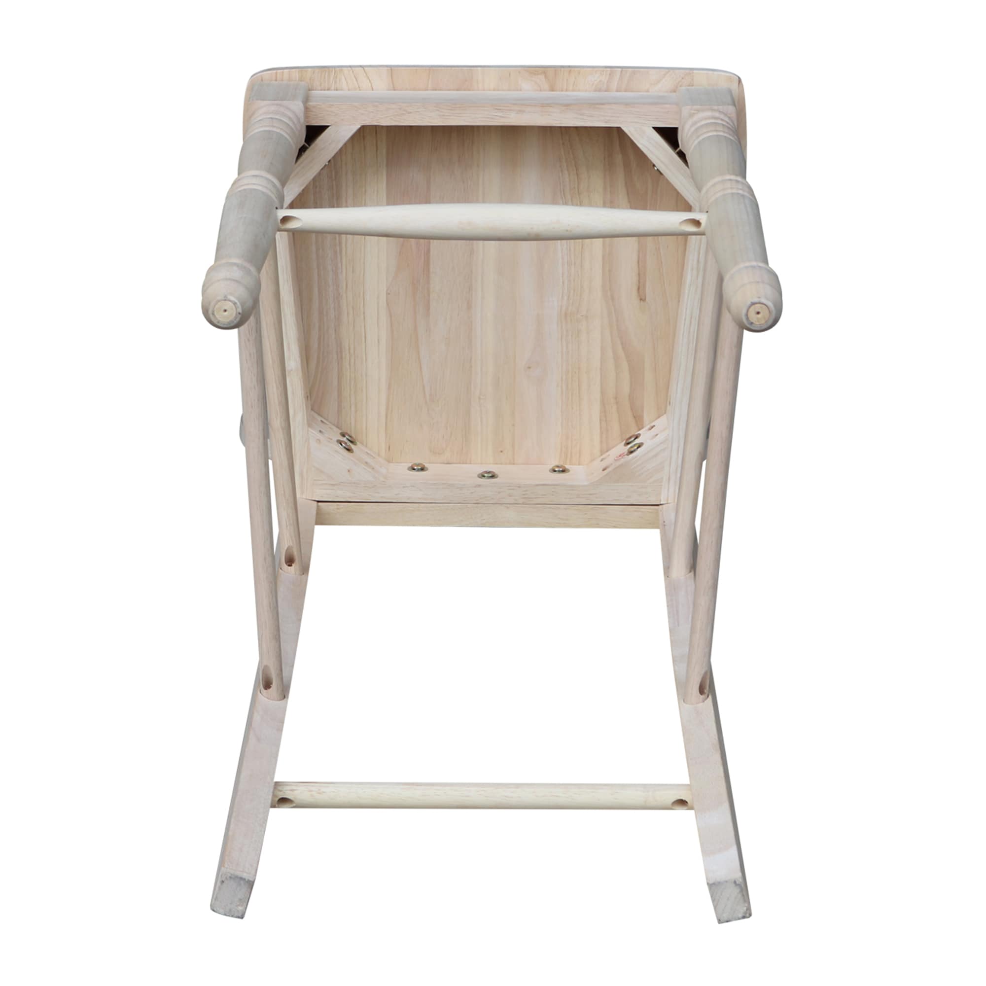 Traditional Parawood 30" Latticeback Bar Stool in Warm Brown