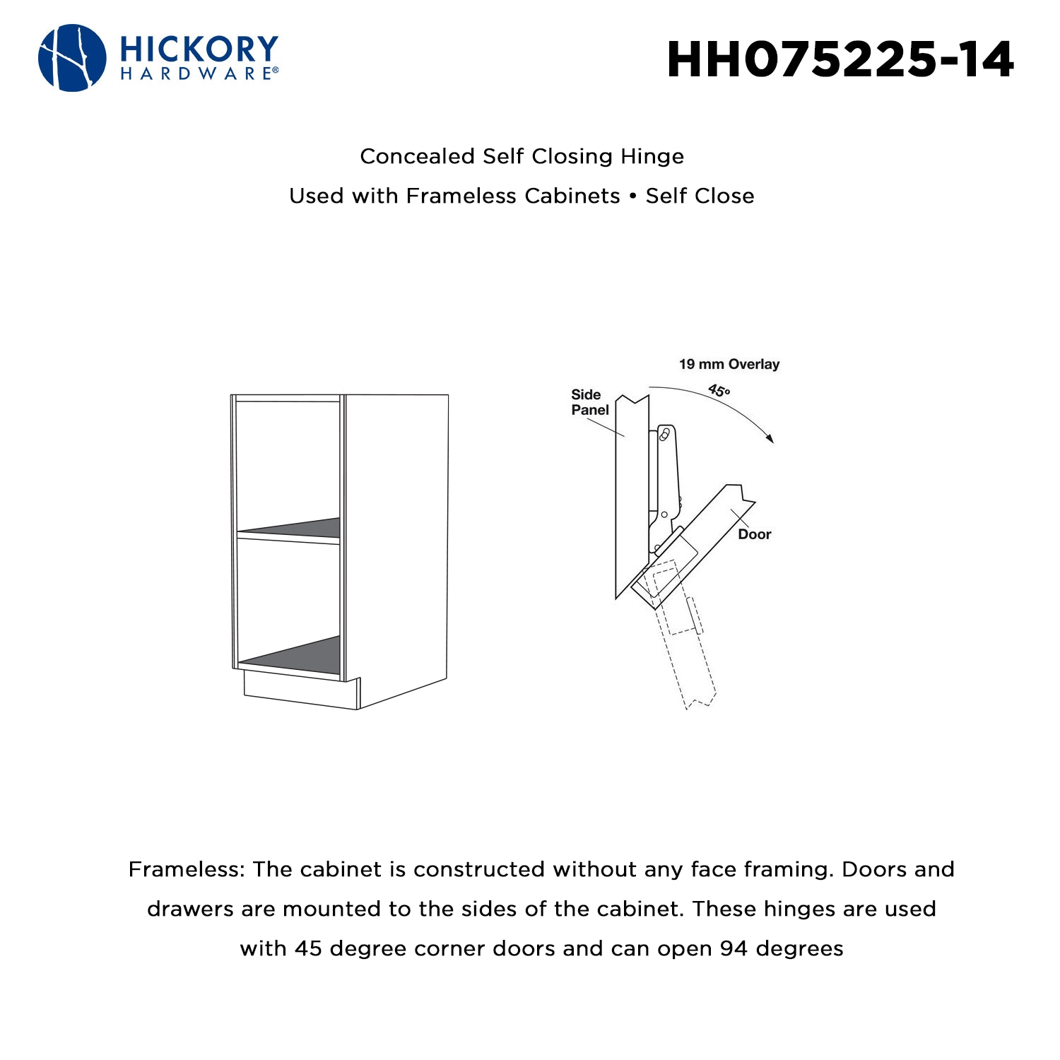 Hickory Hardware HH075225-14 Cabinet-Hinges - View #4