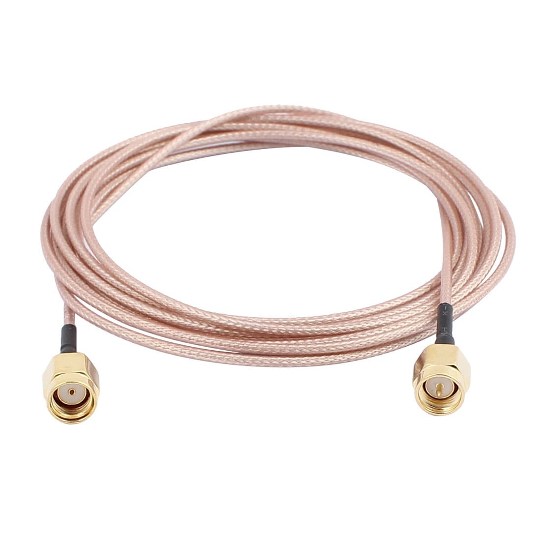 Unique Bargains Gold RP-SMA Male to SMA Male Adapter Connector RG178 Coaxial Cable for Satellite Television 2m