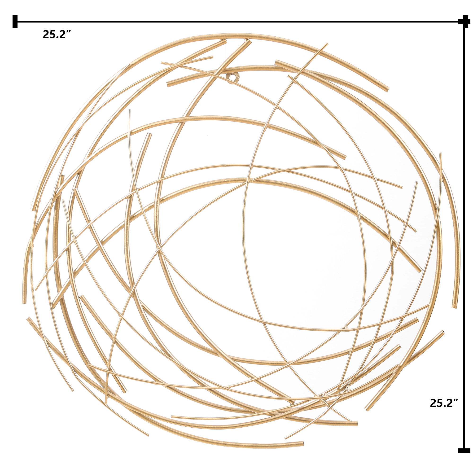 LuxenHome Gold Finish Iron Circular Wall Sculpture