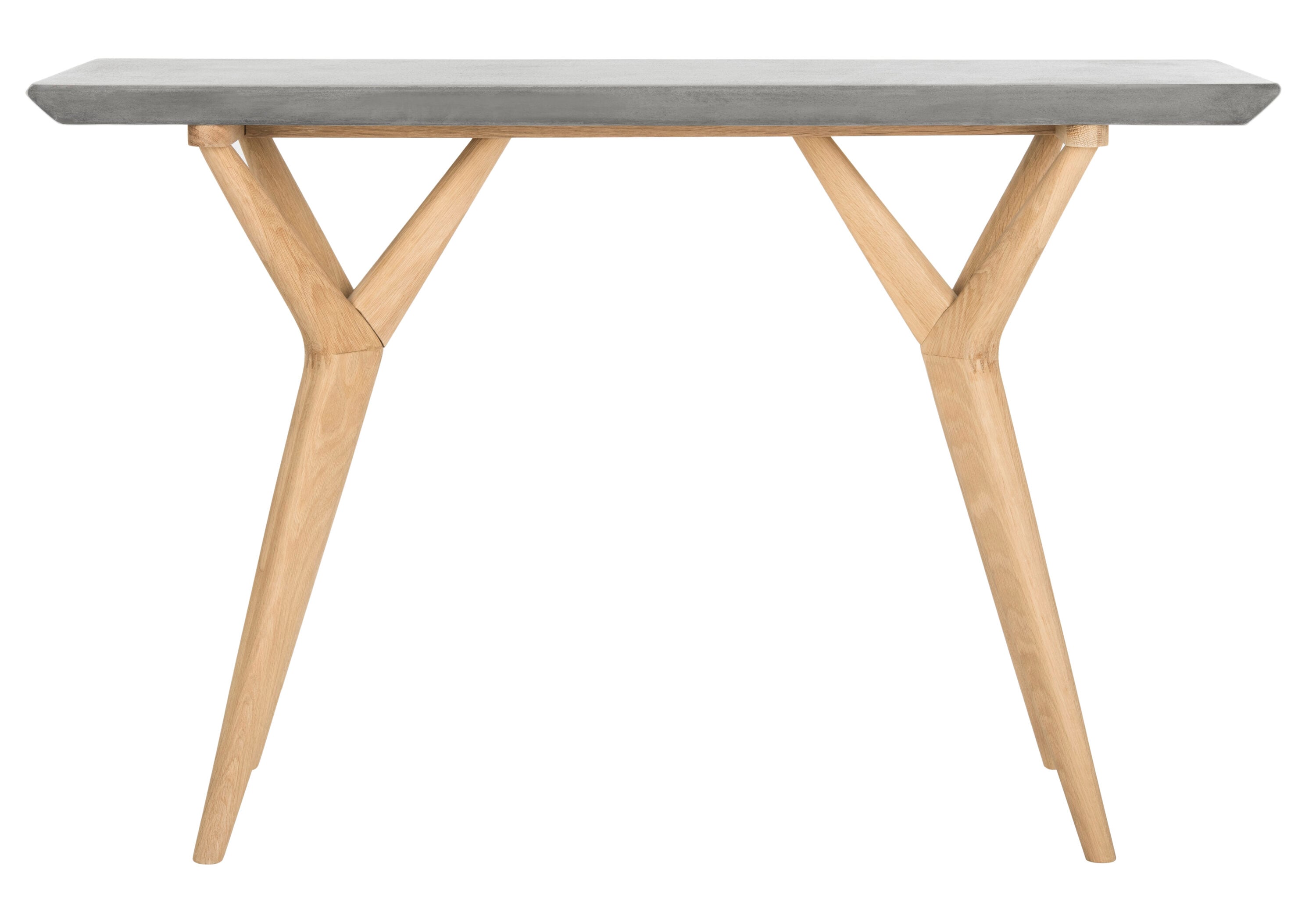 Safavieh Transitional 47" Dark Grey & Brown Concrete-Wood Console Table