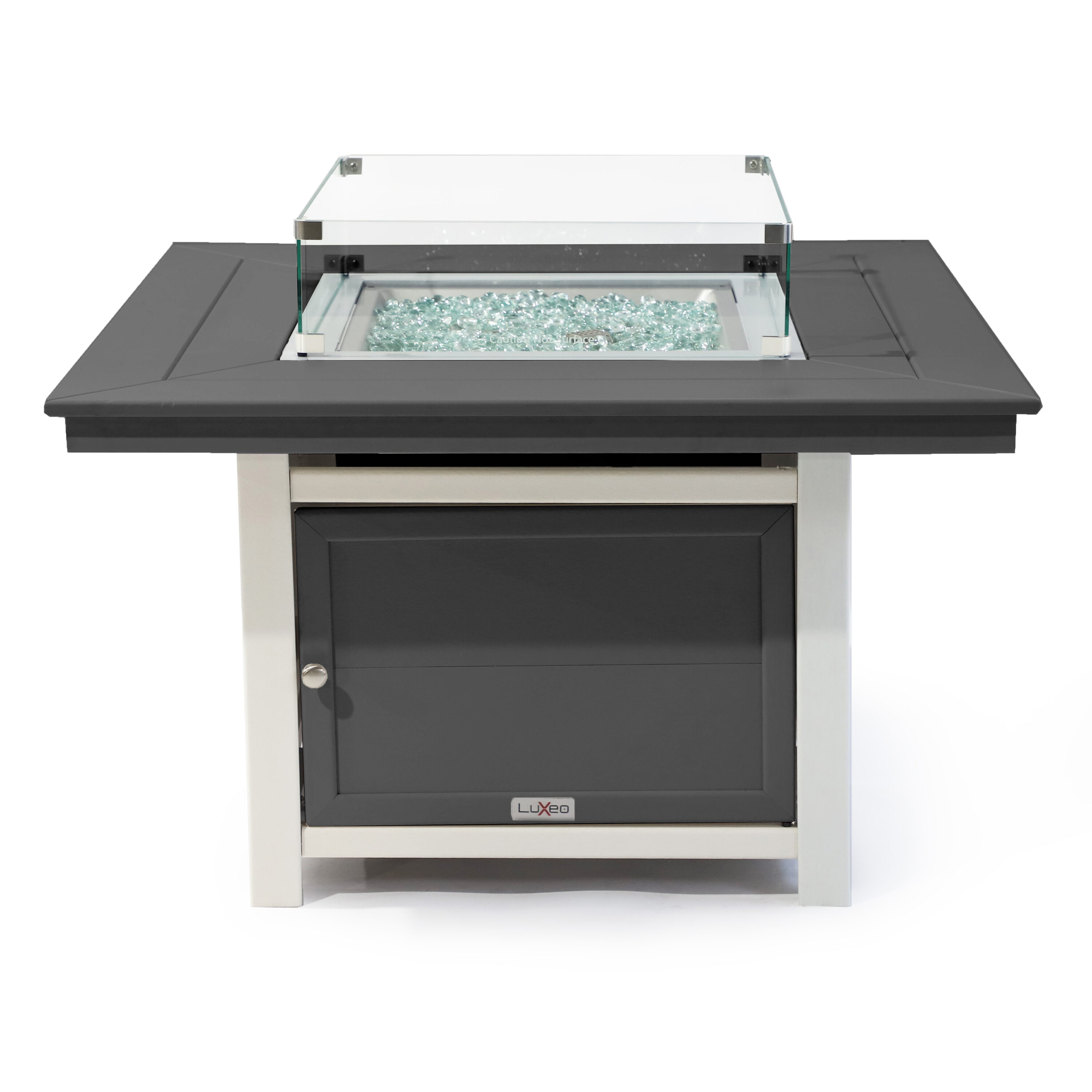 LuXeo LUX-42FPSQ-WGGT 42-in W Gray Top Composite Square Tabletop Liquid propane Fire table