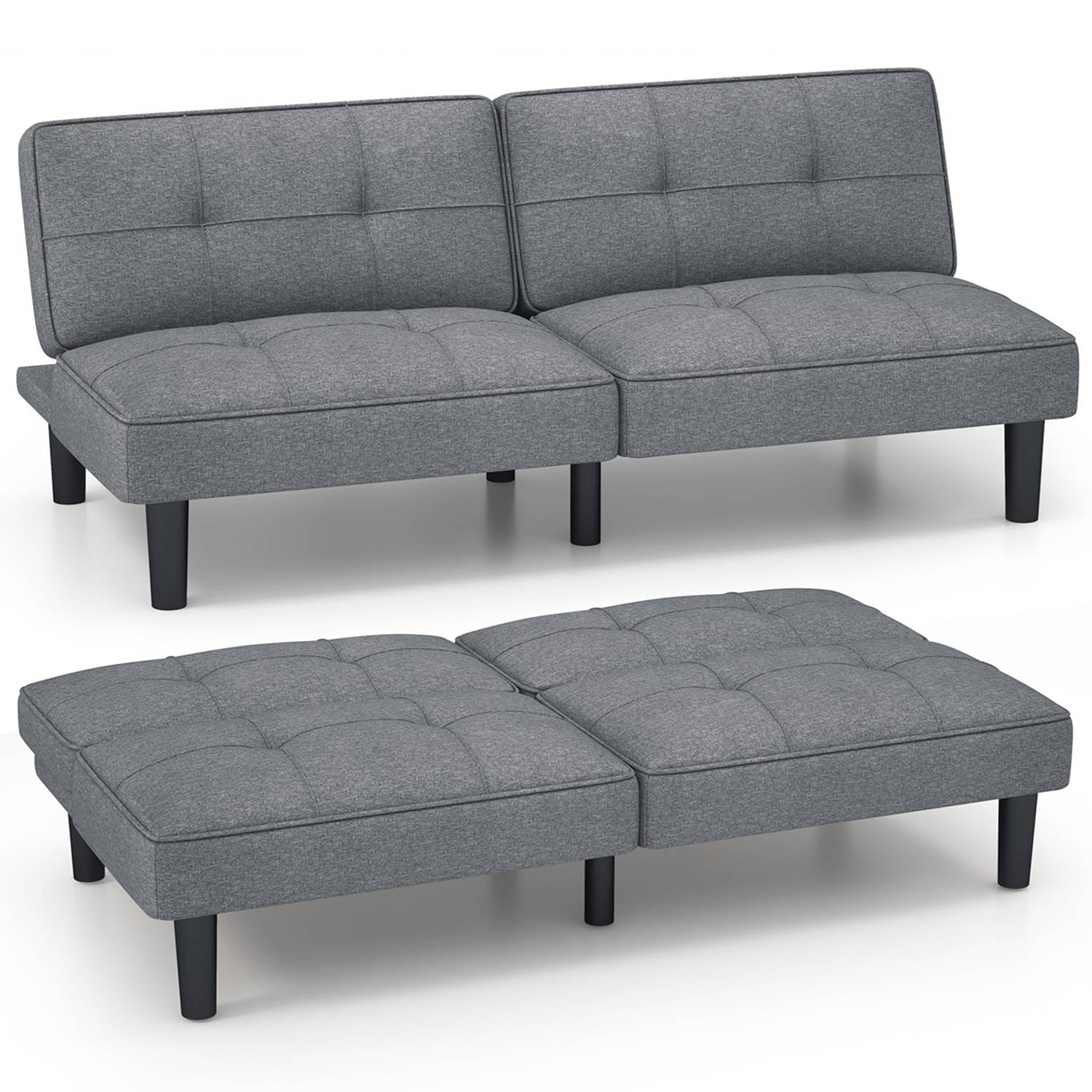 Costway  Convertible Folding Futon Sofa Bed with 6-Position Adjustable Backrest  Cushion