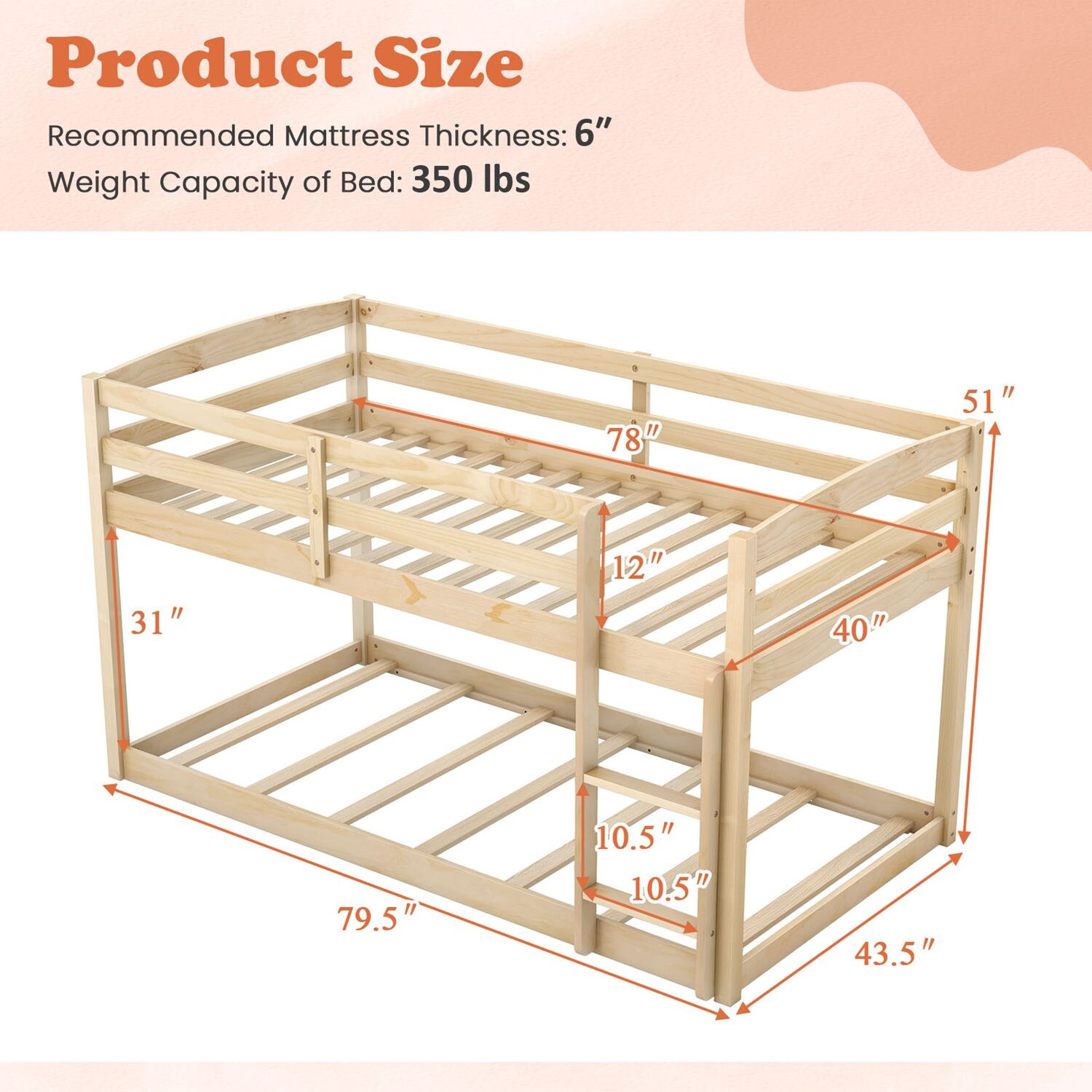 Costway CSHY004257 Bunk-Beds - View #3