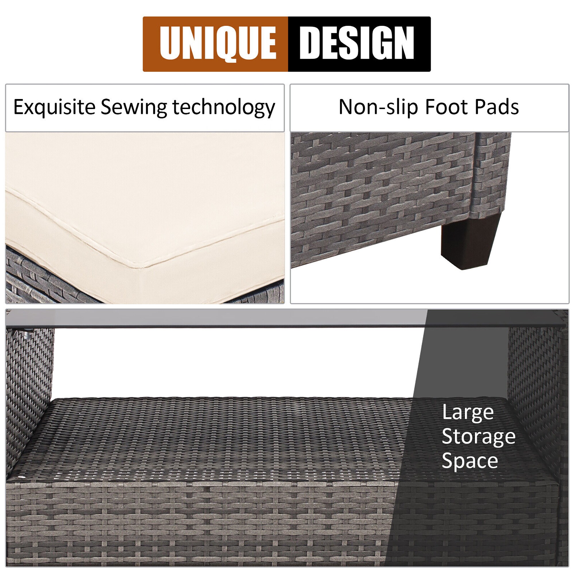 Forclover HYFL-569WH+ Patio-Conversation-Sets - View #6