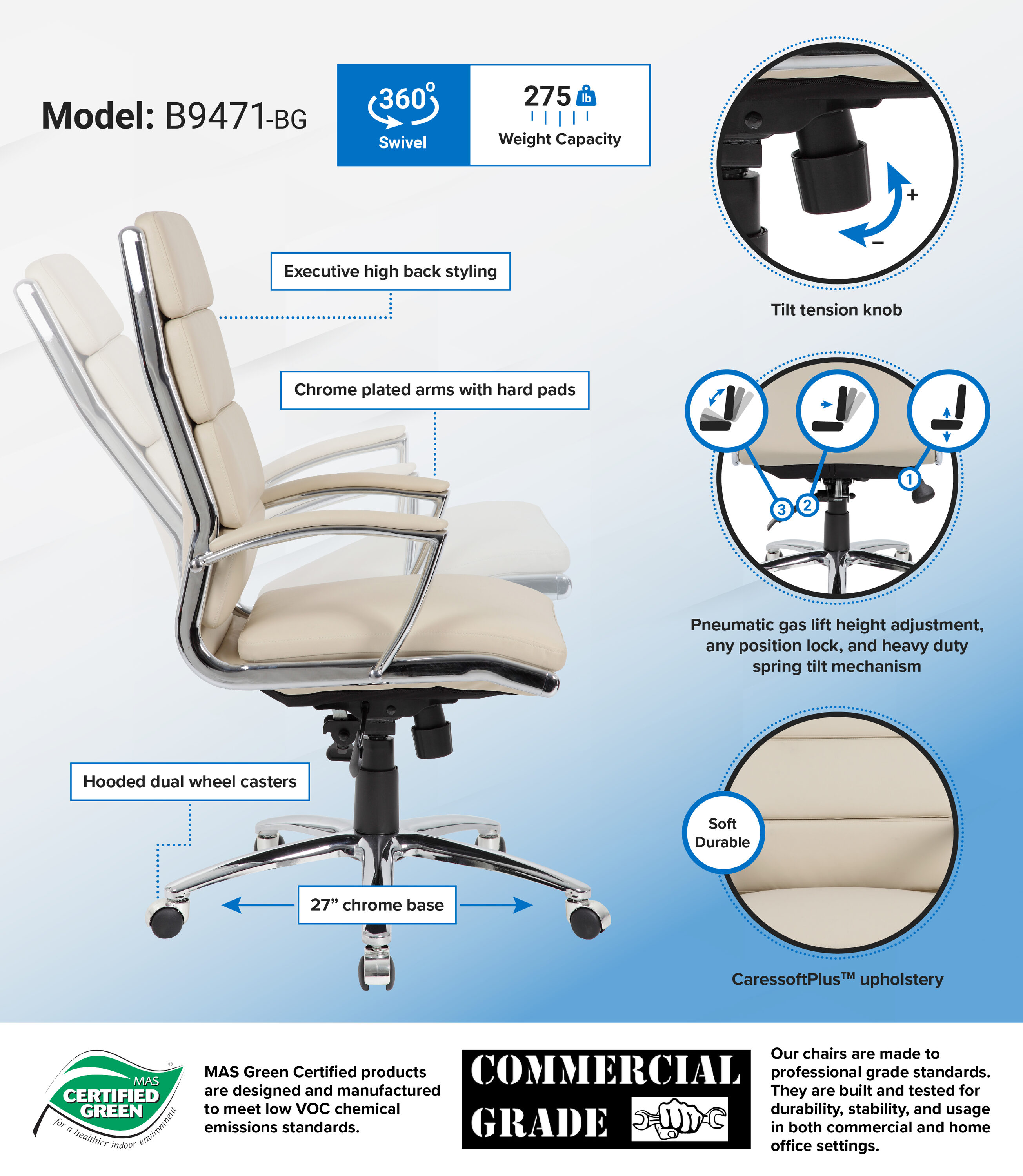 Boss Office Products B9471-BG Office-Chairs - View #7