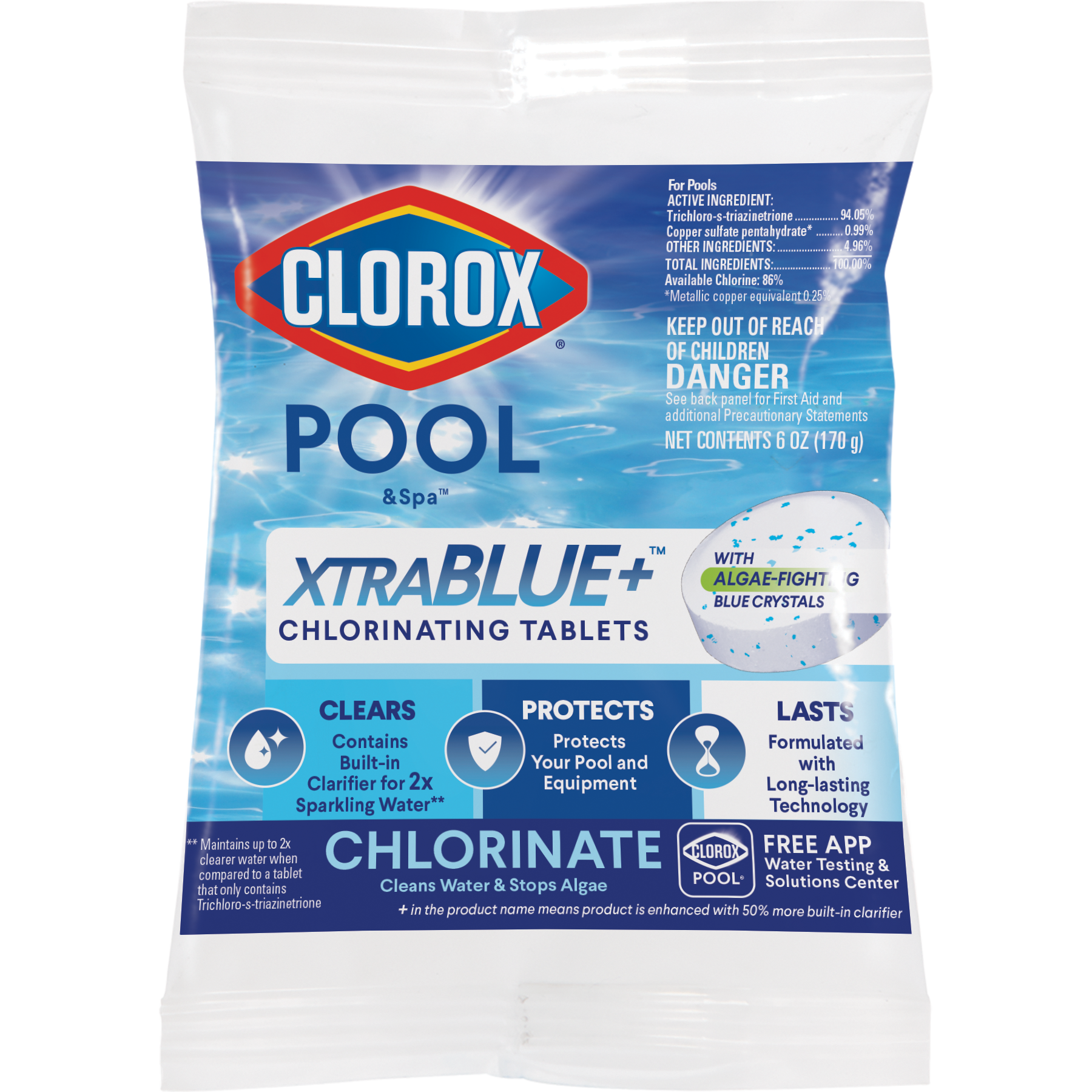 Clorox Pool&Spa XtraBlue 0.38 Pound(s) Individual 3-in Tablets Chlorine #24201CLX
