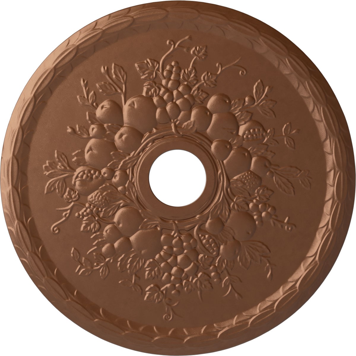 Ekena Millwork CM22GRPOS Grape 22.625-in W x 22.625-in L Painted Polished Copper Polyurethane Whole Ceiling Medallion
