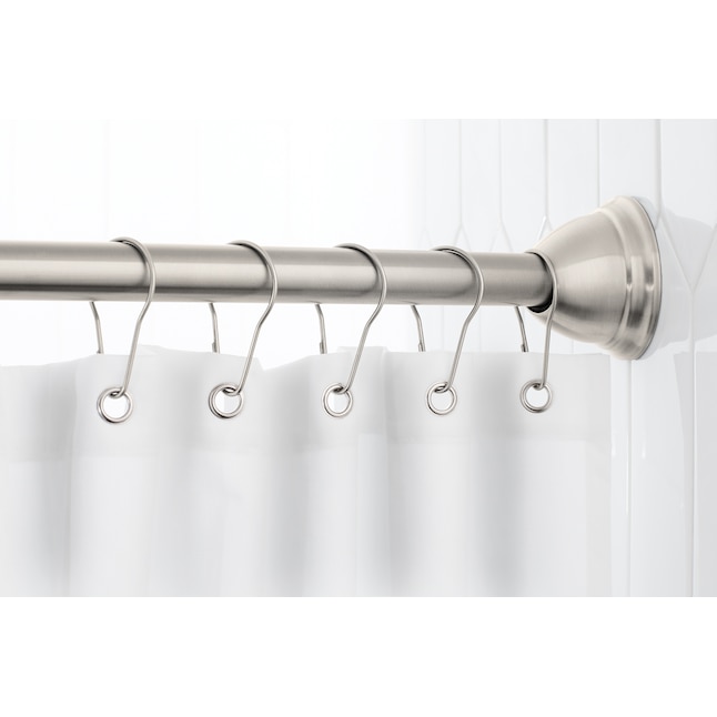 Curve Shower Rod In The Rods, Moen Double Shower Curtain Hooks In Brushed Nickel
