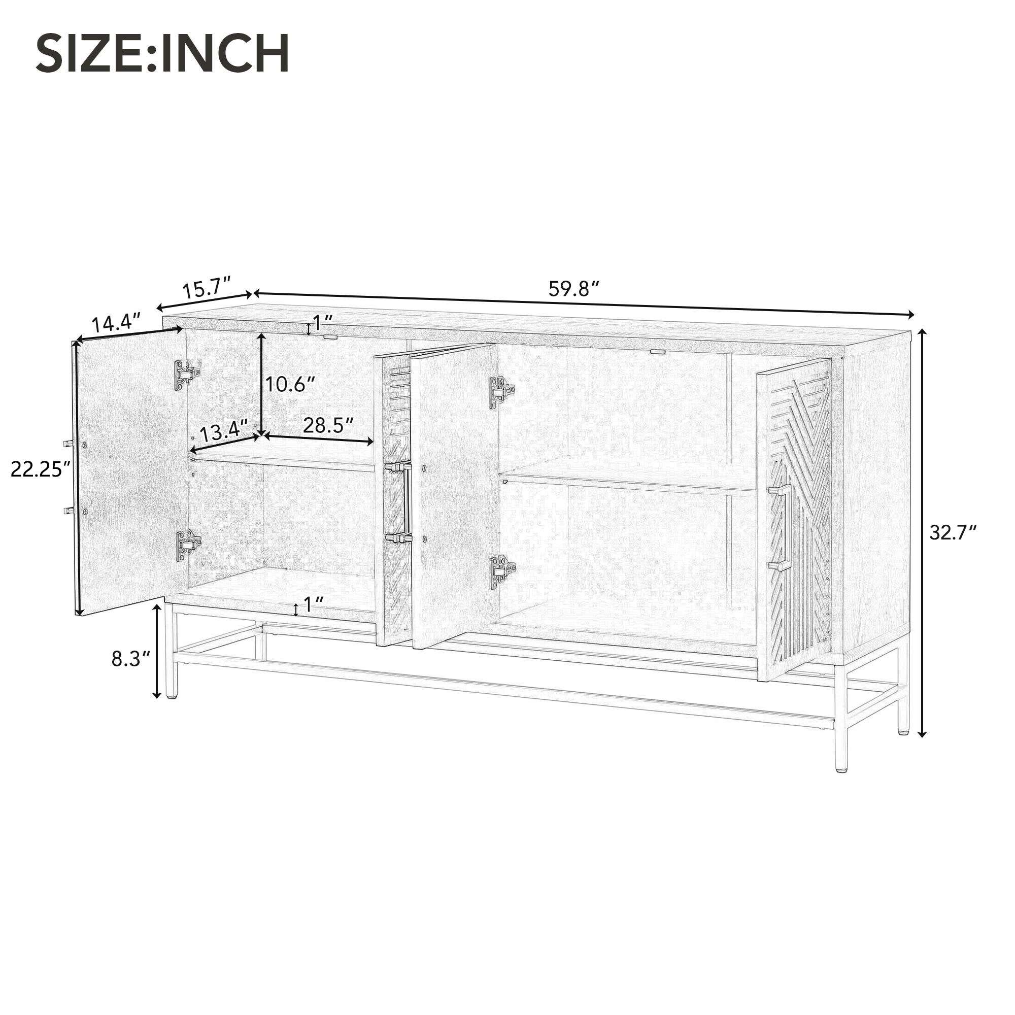 SINOFURN SYA330188BK Dining-Kitchen-Storarge - View #9